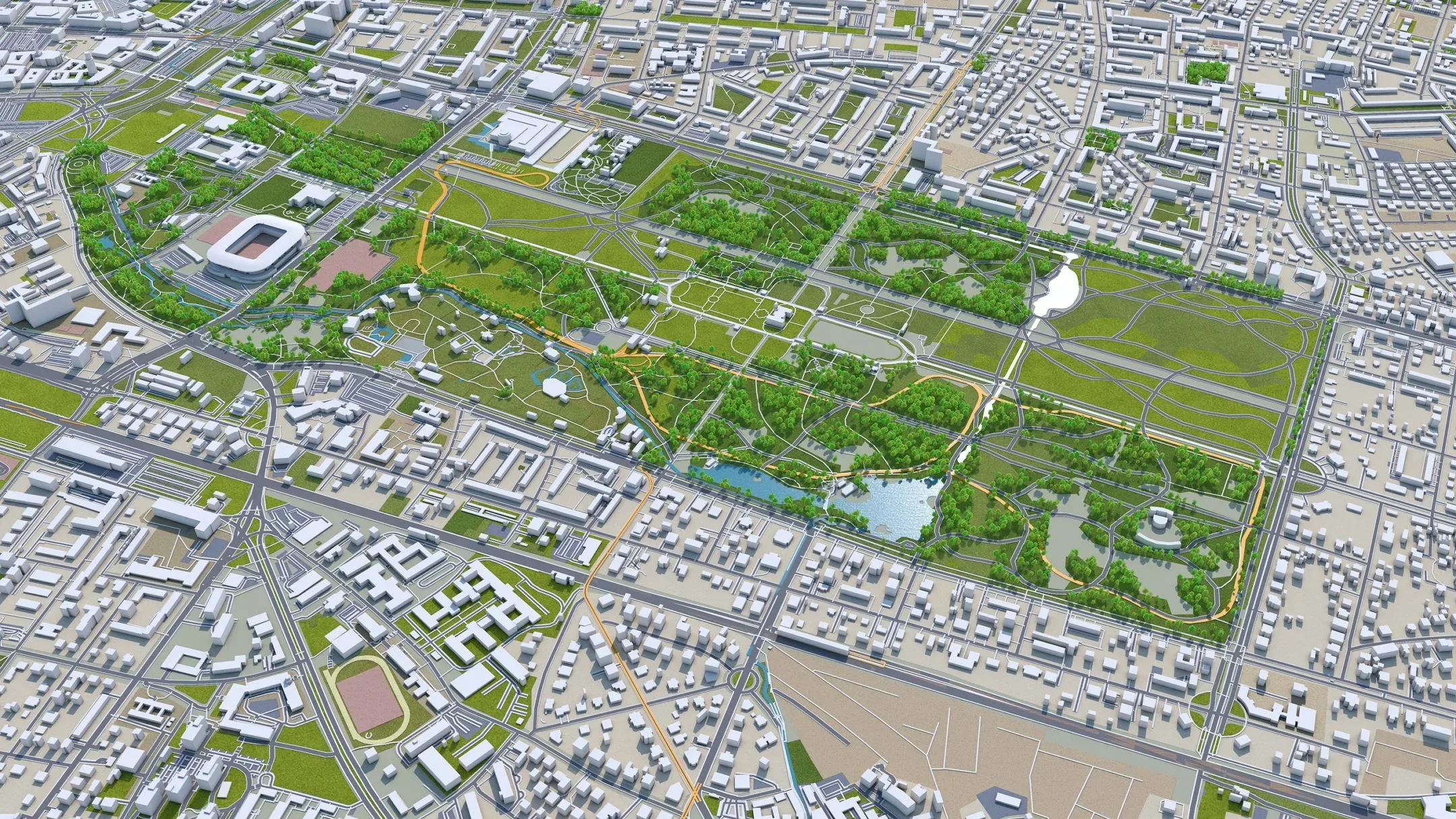 Dresden City Germany 3D Model 40Km