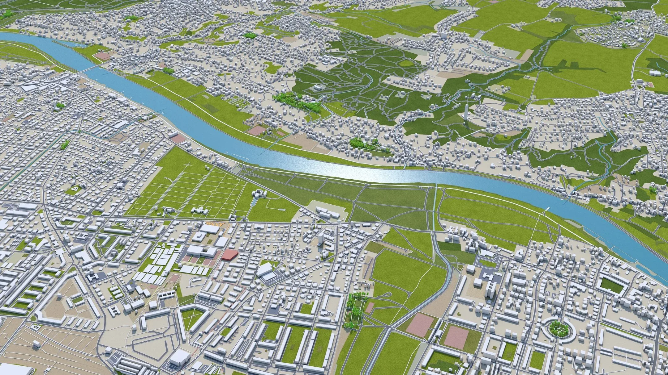 Dresden City Germany 3D Model 40Km