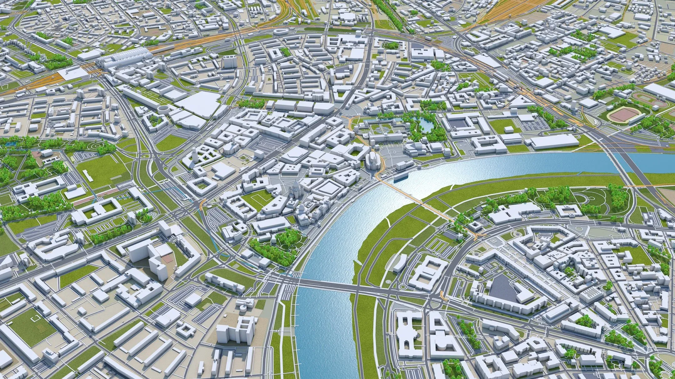Dresden City Germany 3D Model 40Km