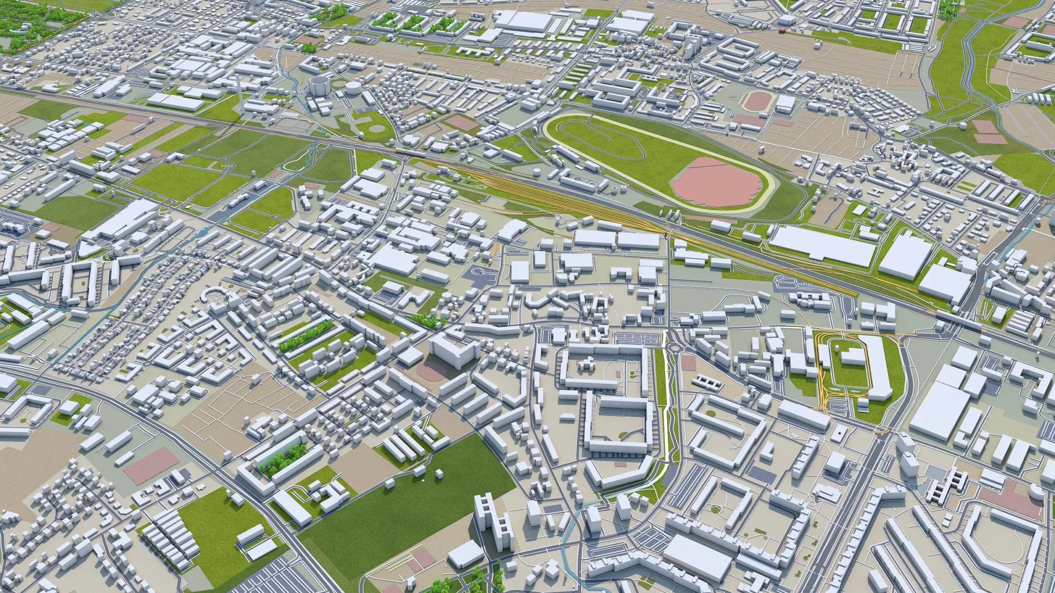 Dresden City Germany 3D Model 40Km
