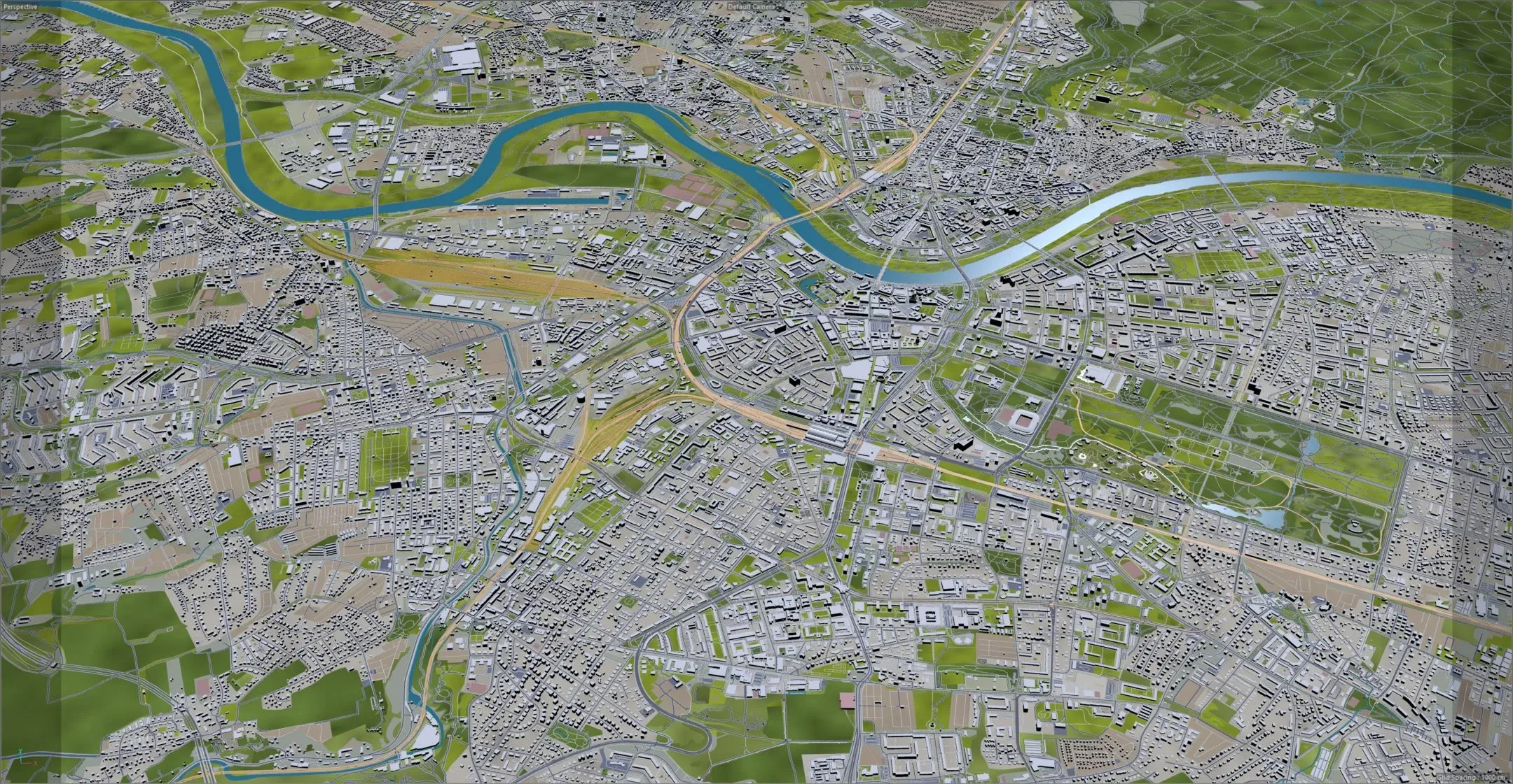 Dresden City Germany 3D Model 40Km