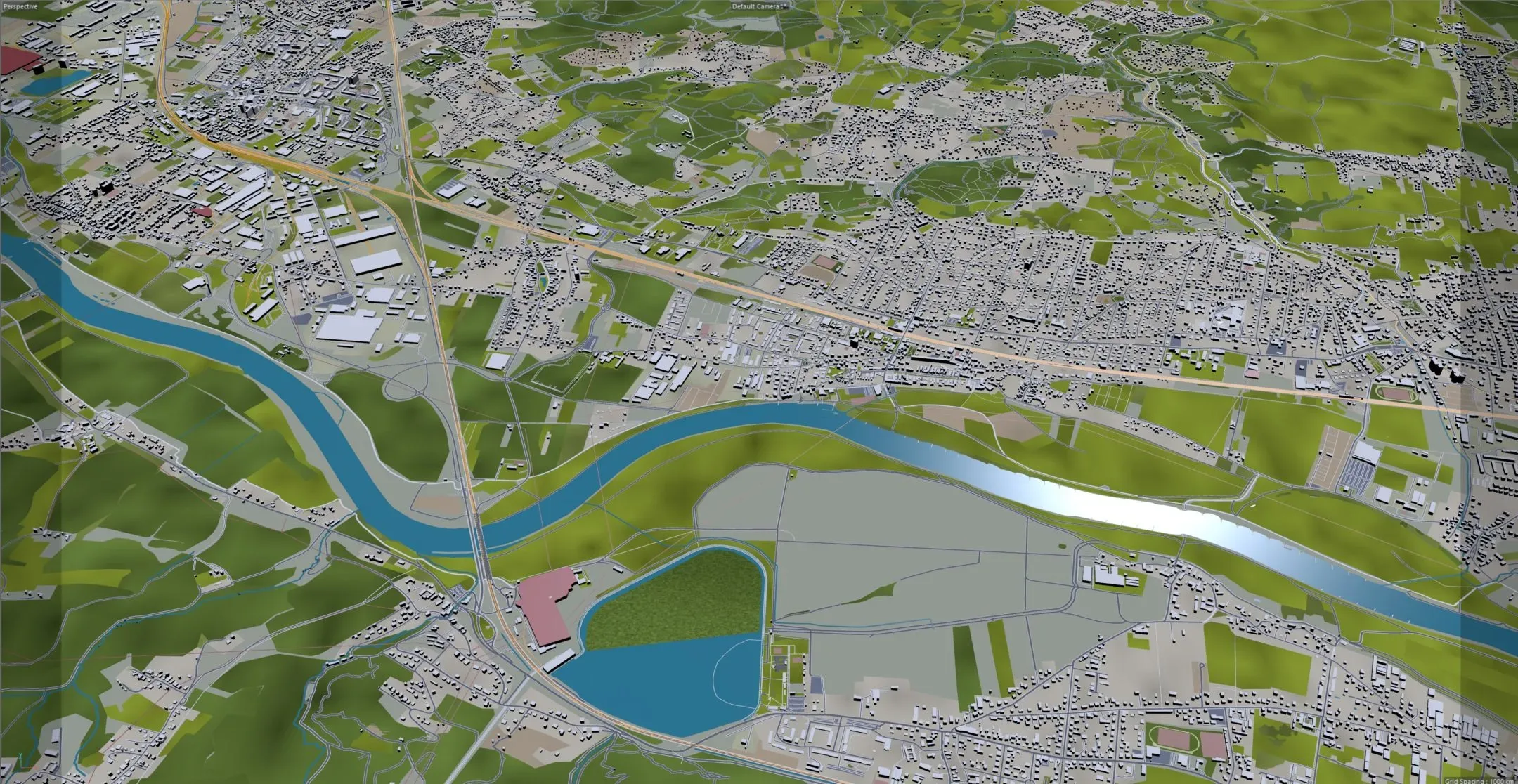 Dresden City Germany 3D Model 40Km