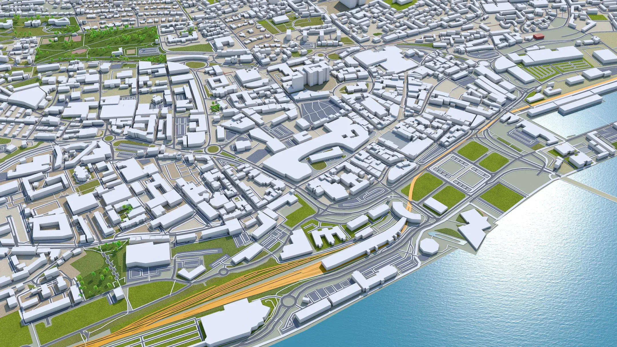 Dundee City Scotland UK 3D Model 60km