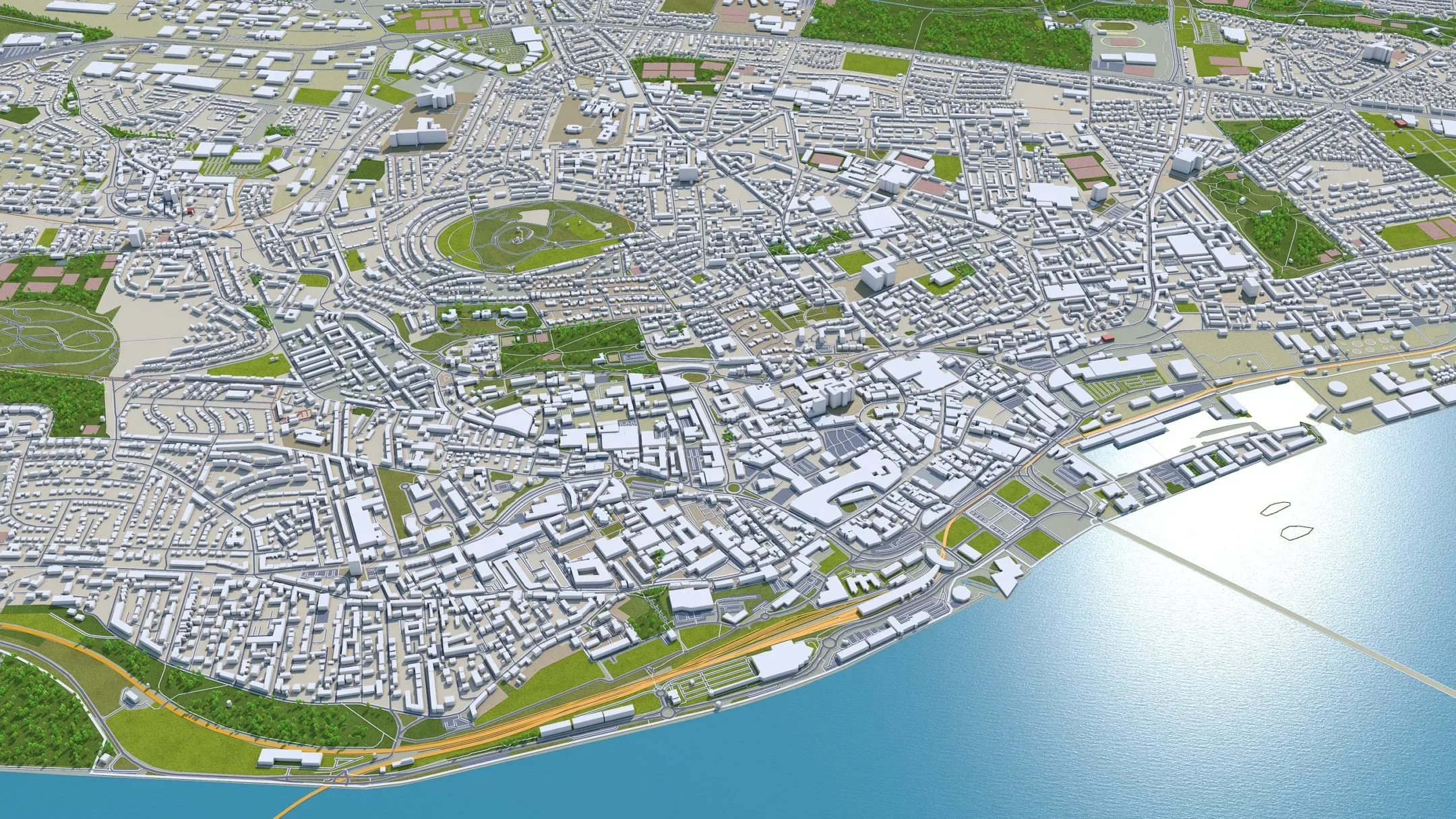 Dundee City Scotland UK 3D Model 60km