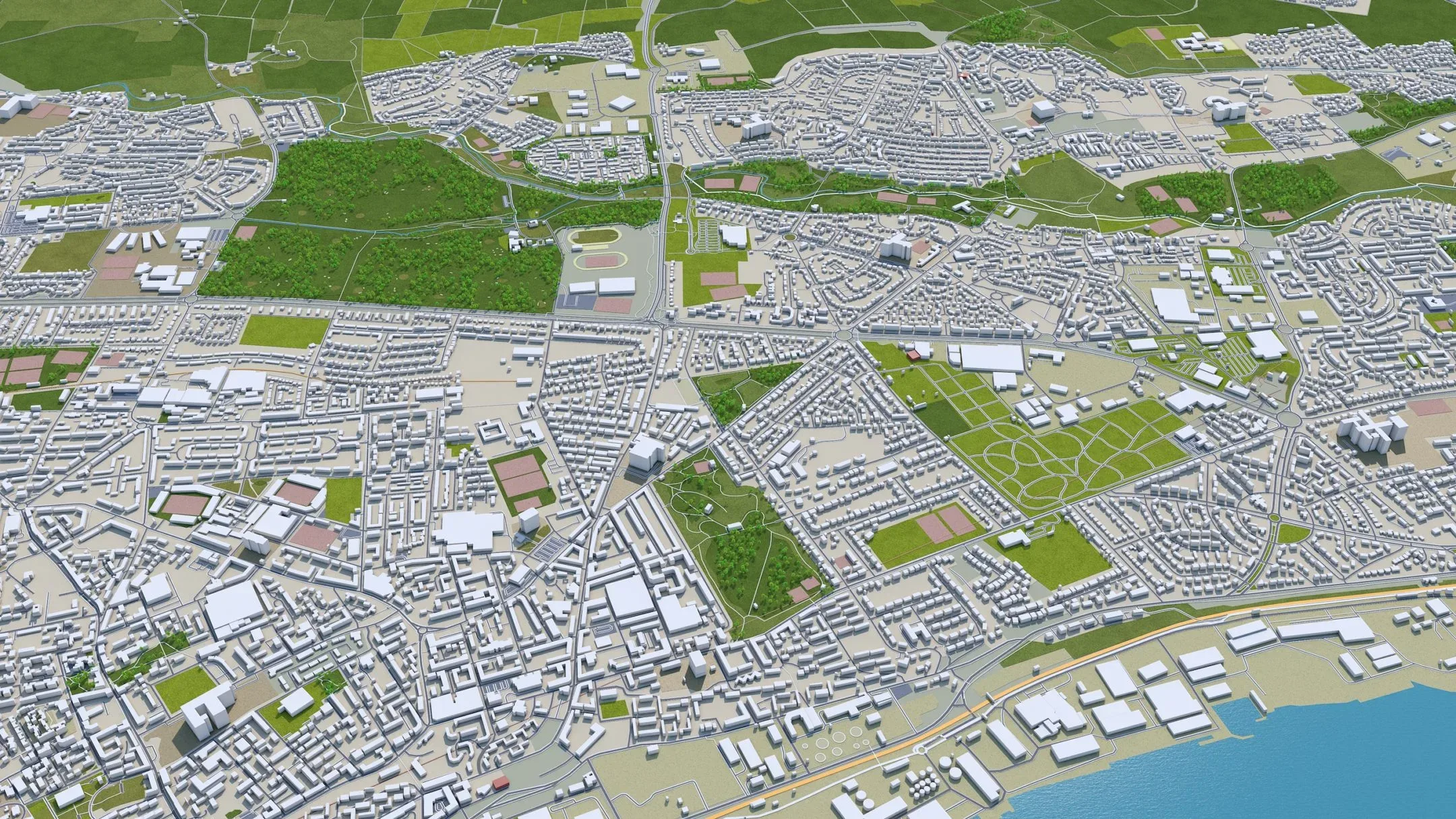 Dundee City Scotland UK 3D Model 60km
