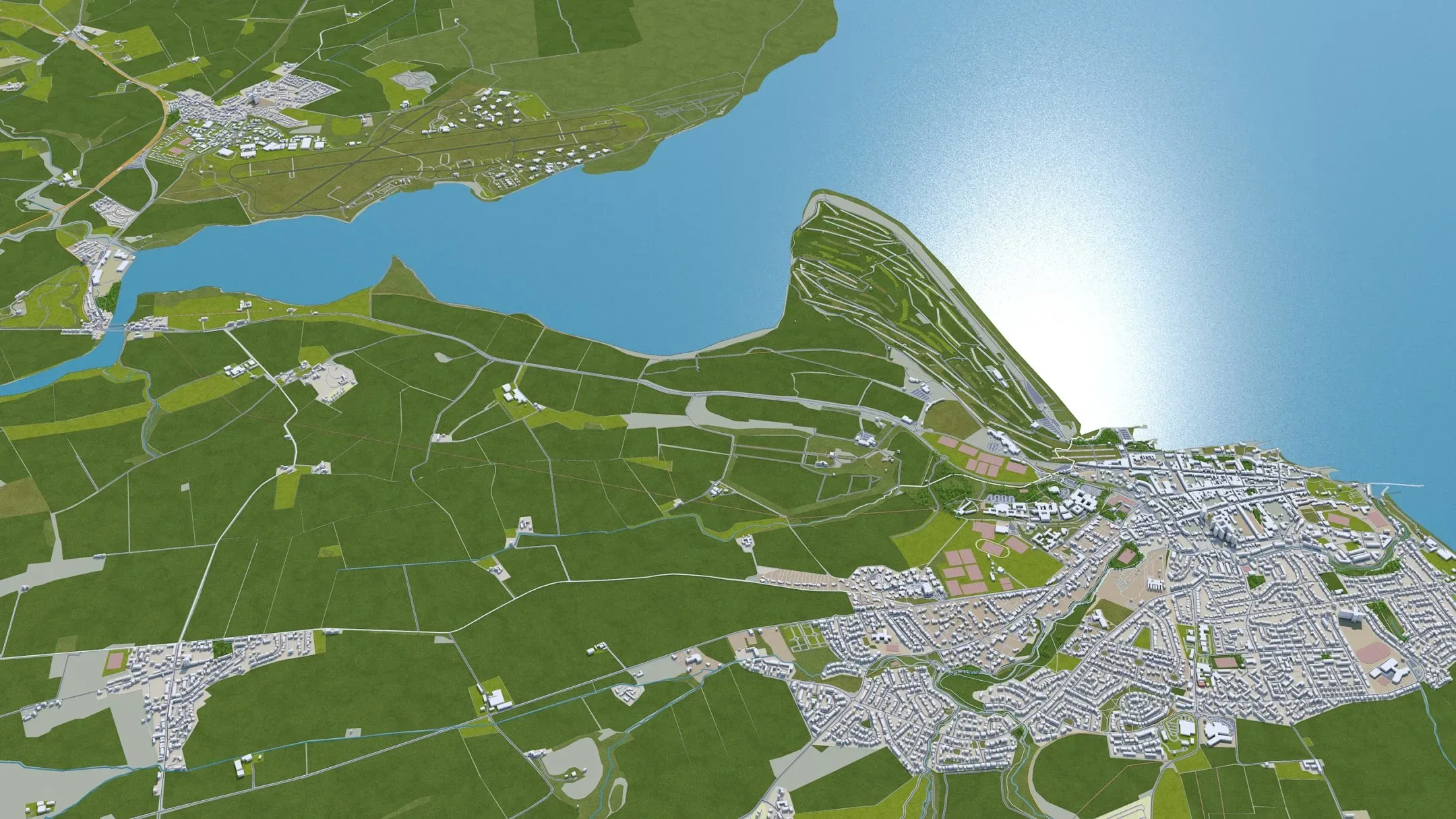 Dundee City Scotland UK 3D Model 60km