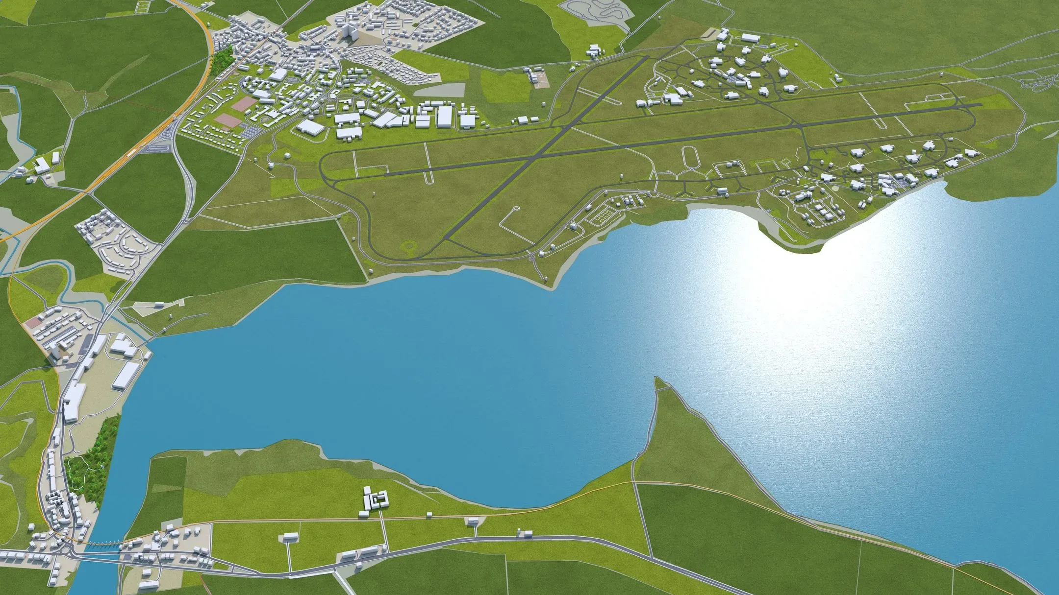 Dundee City Scotland UK 3D Model 60km