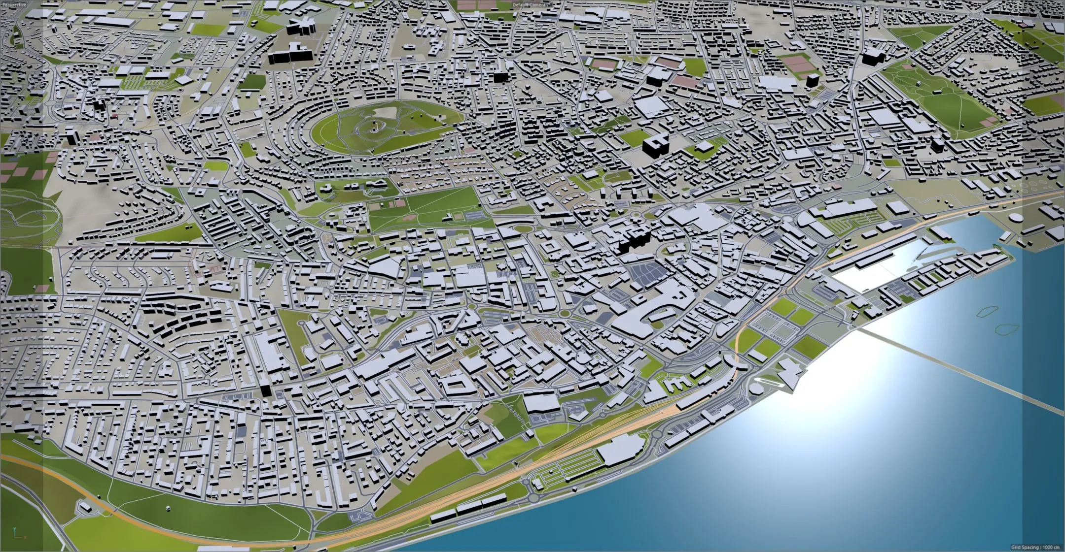 Dundee City Scotland UK 3D Model 60km