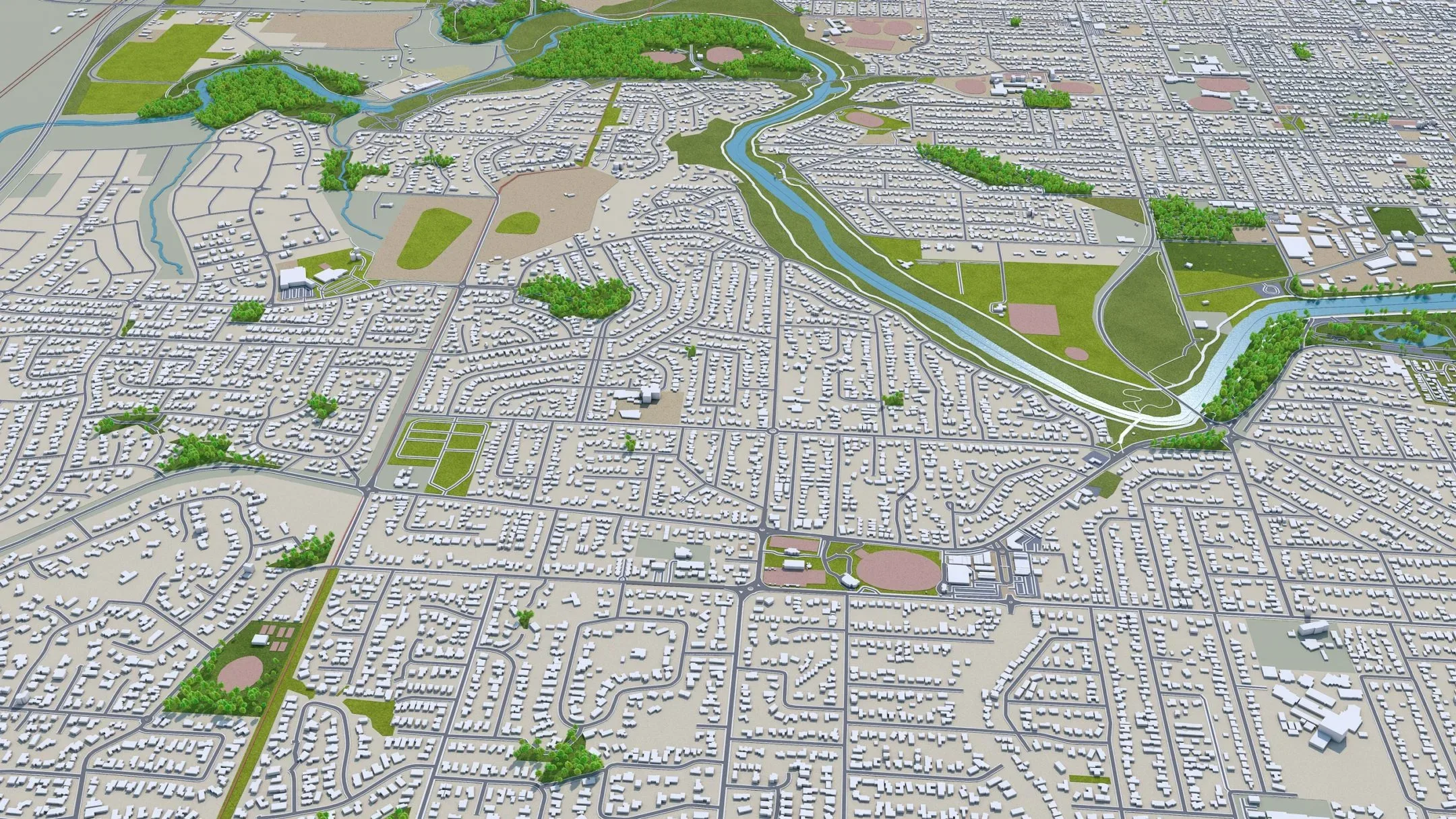 Geelong City Australia 3D Model FlippedNormals