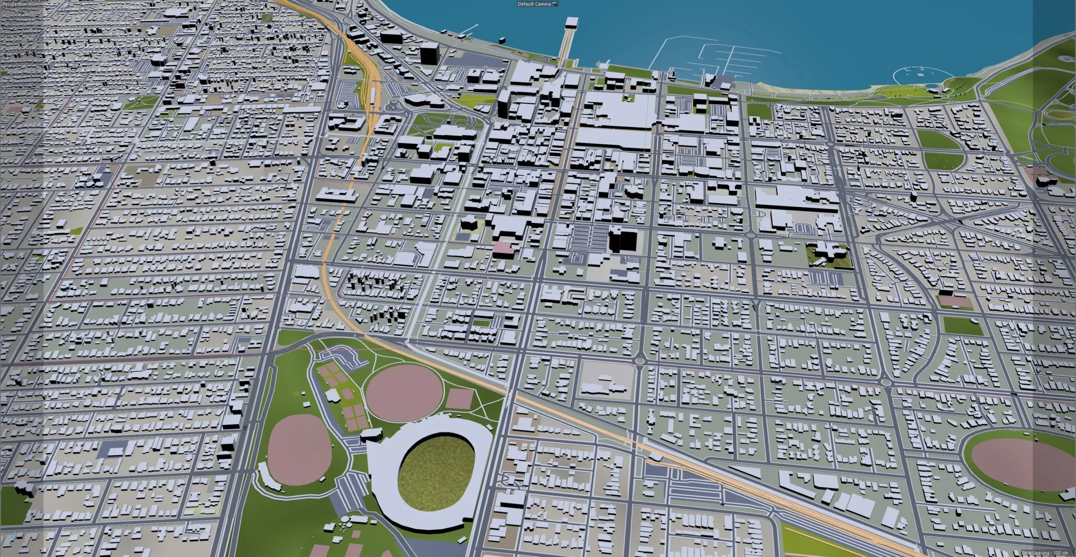 Geelong City Australia 3D Model FlippedNormals