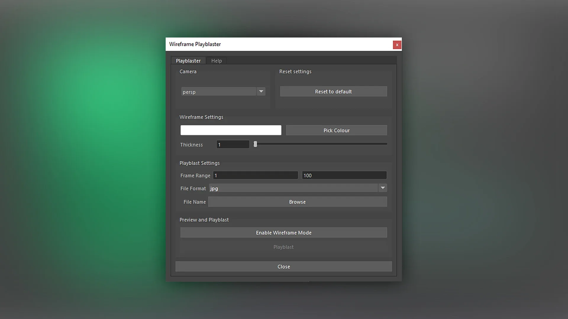 Wireframe Playblaster Tool