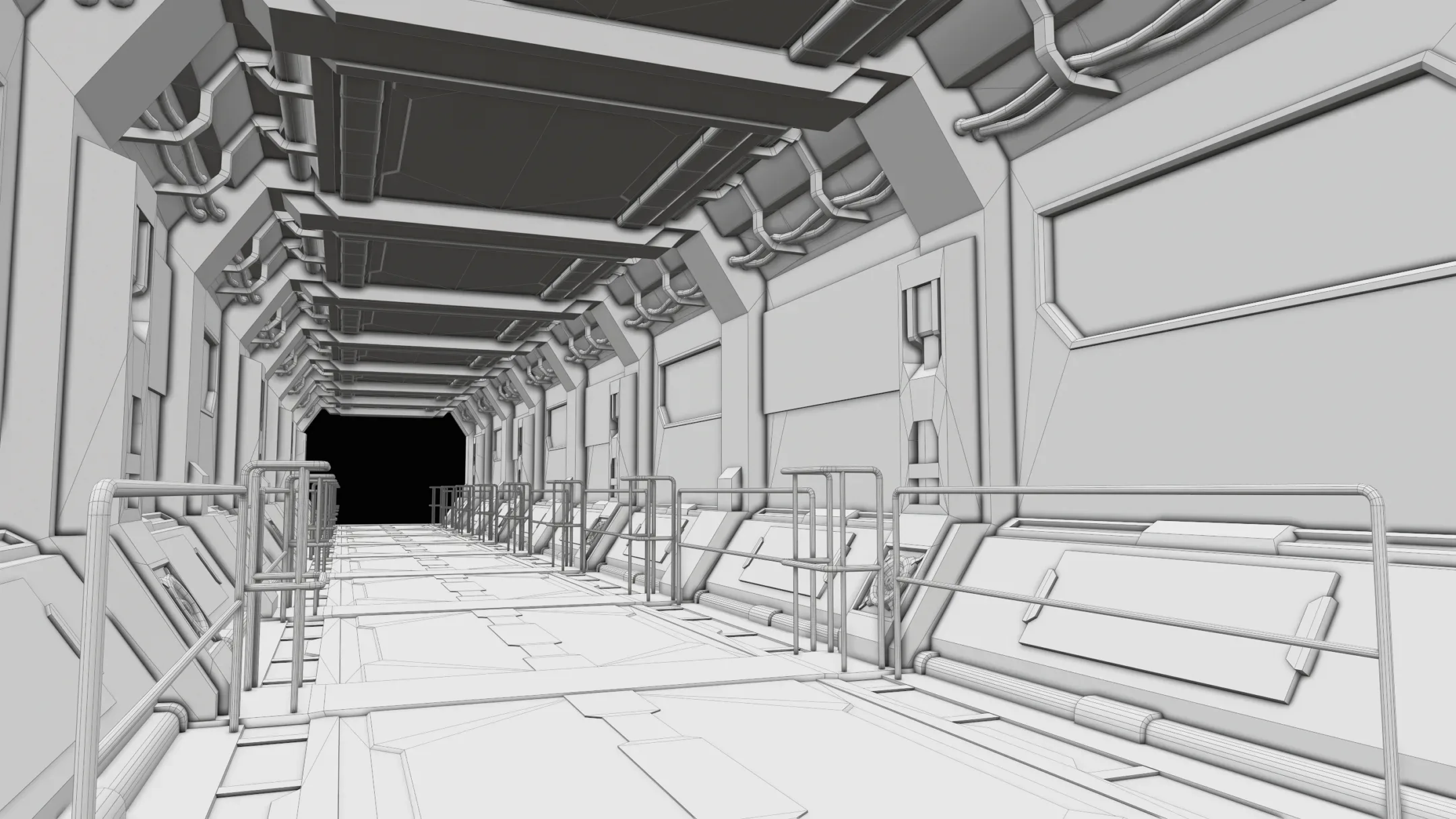 Sci-Fi Modular Corridor Version 1 - Low Poly