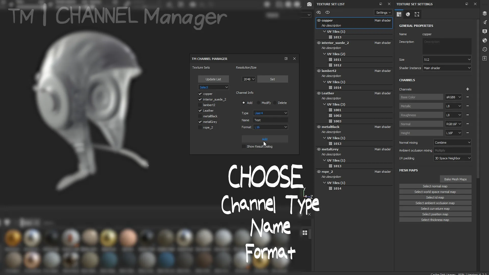 TM Channel Manager - Substance Painter Plugin Python