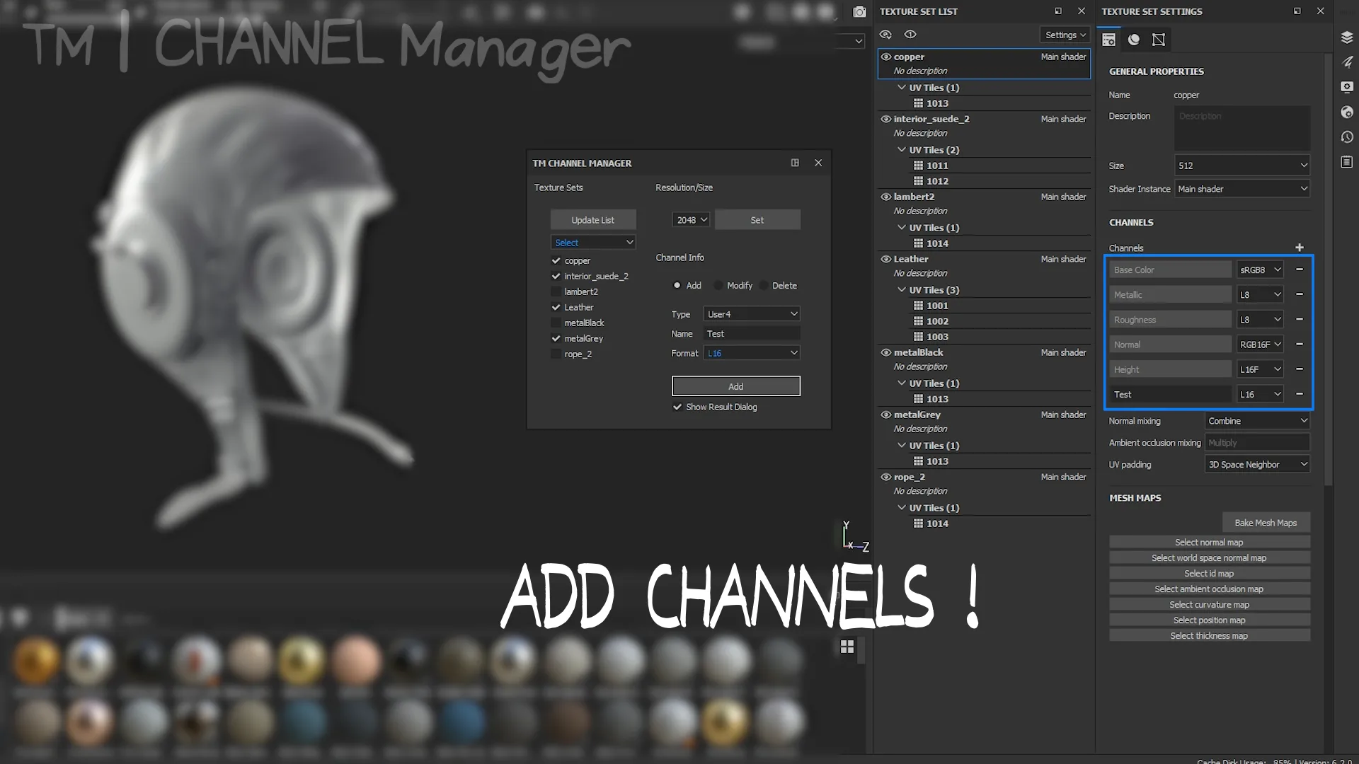 TM Channel Manager - Substance Painter Plugin Python