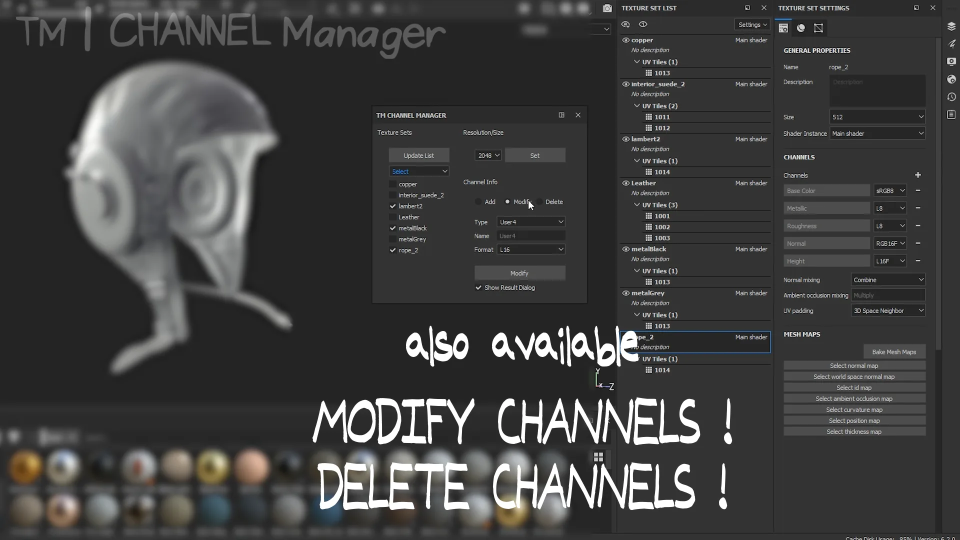 TM Channel Manager - Substance Painter Plugin Python