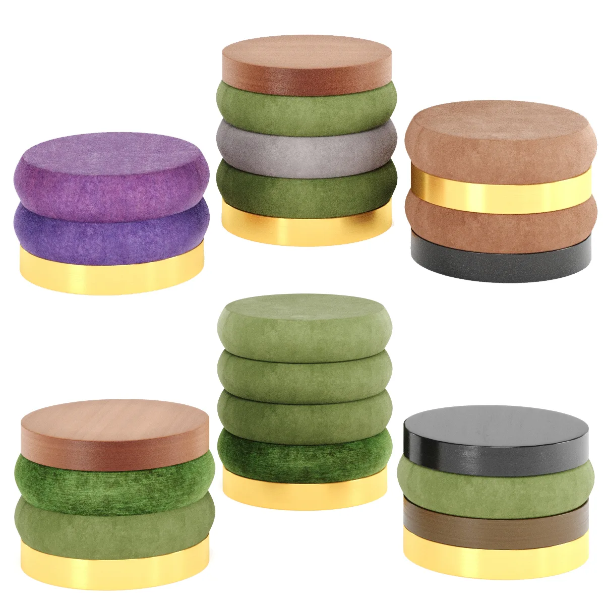 Poufs Vol 3 - Velvet Poufs by Adjustable Color