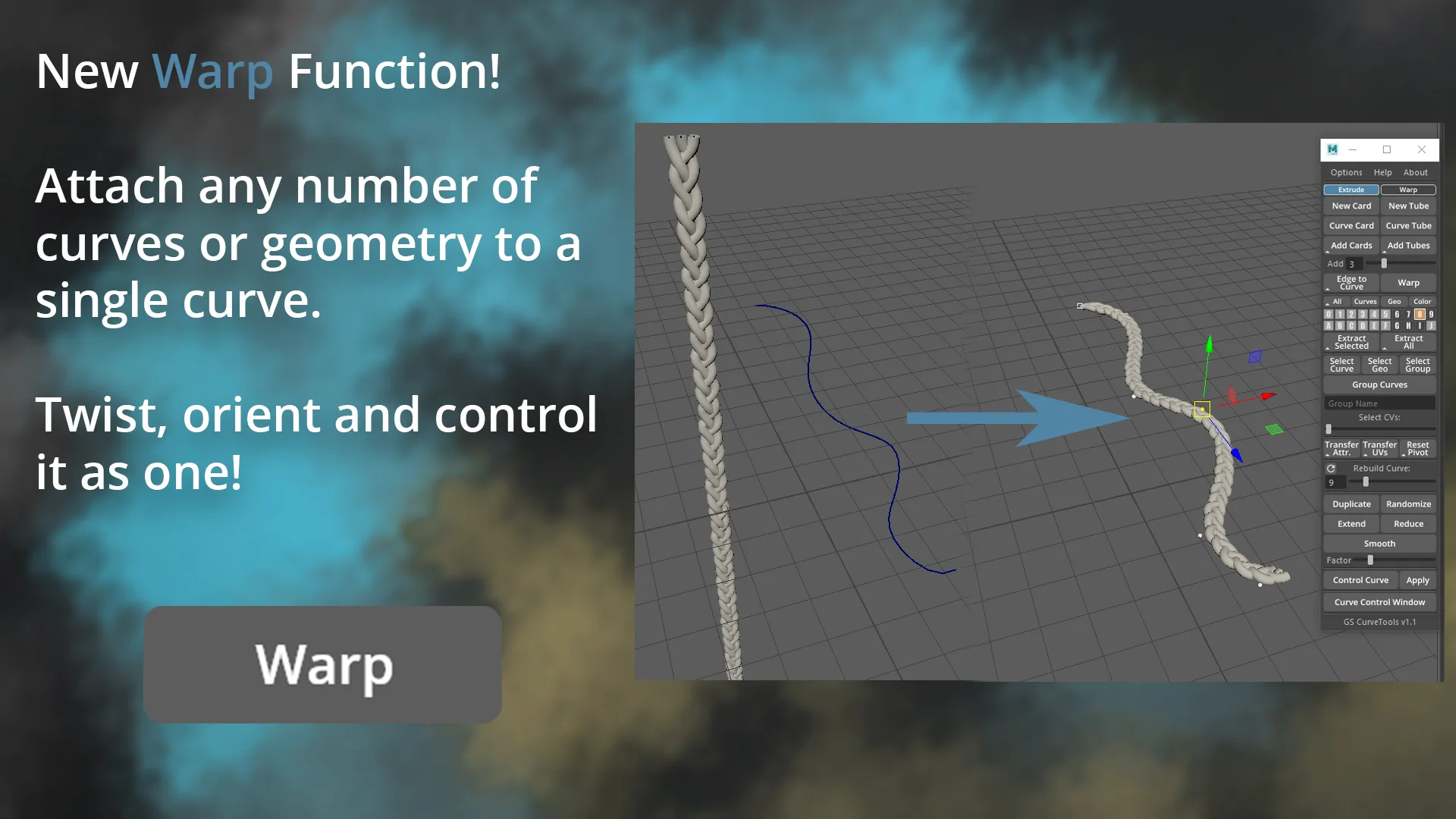 [Studio] GS CurveTools v1.3 - Maya Plug-in. Curve Controlled Hair Cards, Pipes and more.