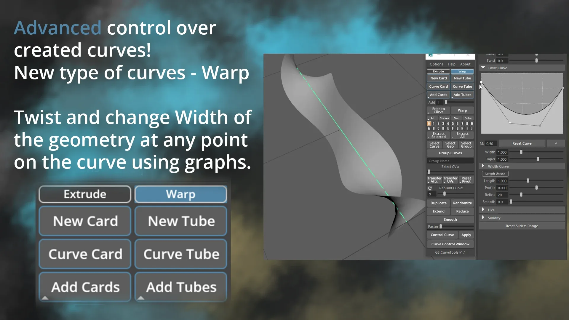 [Studio] GS CurveTools v1.3 - Maya Plug-in. Curve Controlled Hair Cards, Pipes and more.