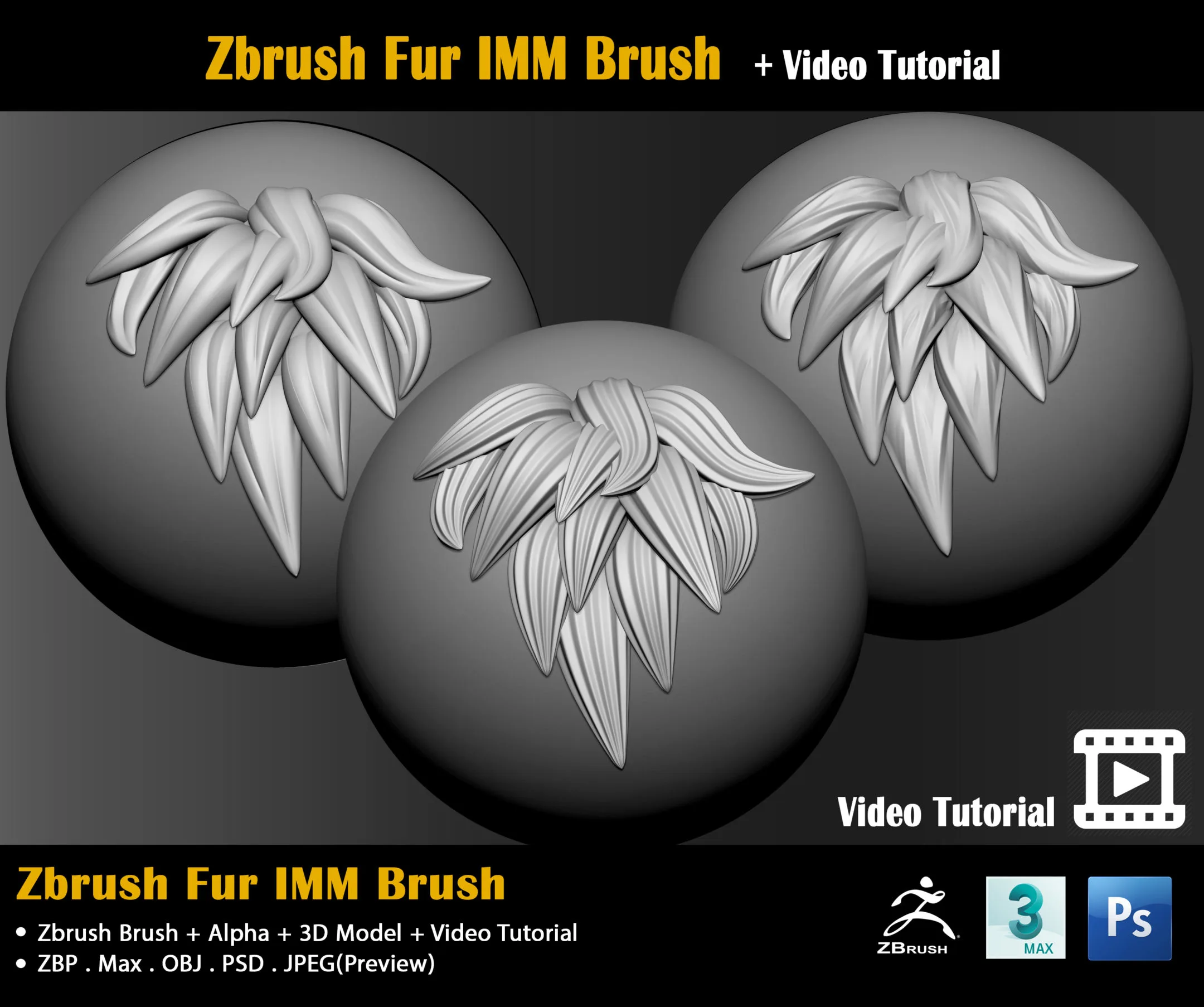 Zbrush Fur IMM Brush + Video Tutorial