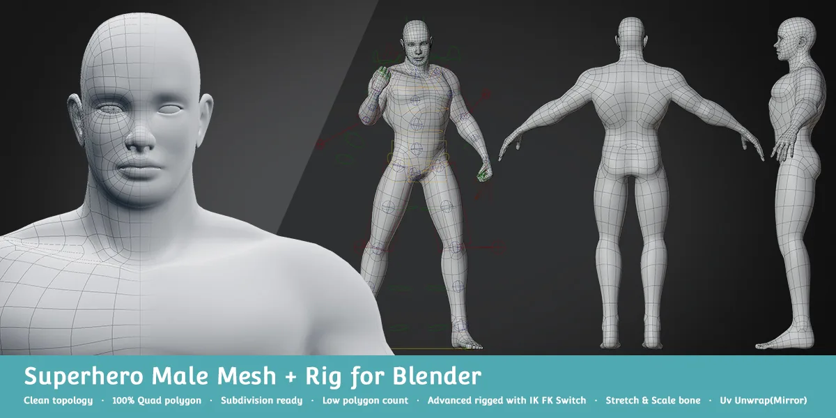 Base Meshes Character Starter Kit + Rig