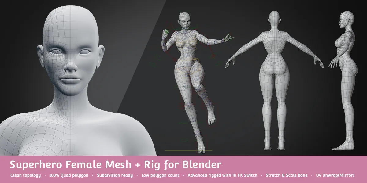 Base Meshes Character Starter Kit + Rig