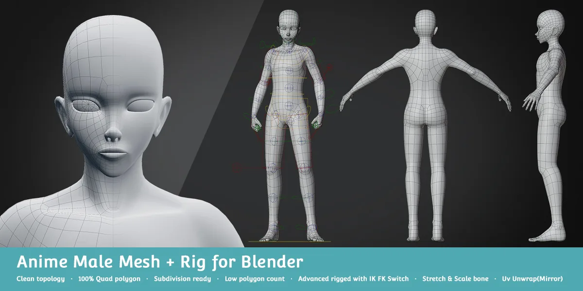 Base Meshes Character Starter Kit + Rig