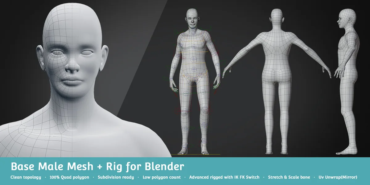 Base Meshes Character Starter Kit + Rig