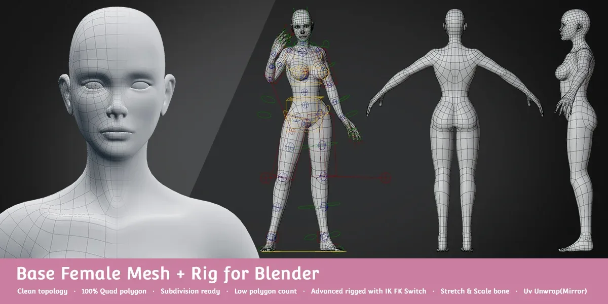 Base Meshes Character Starter Kit + Rig