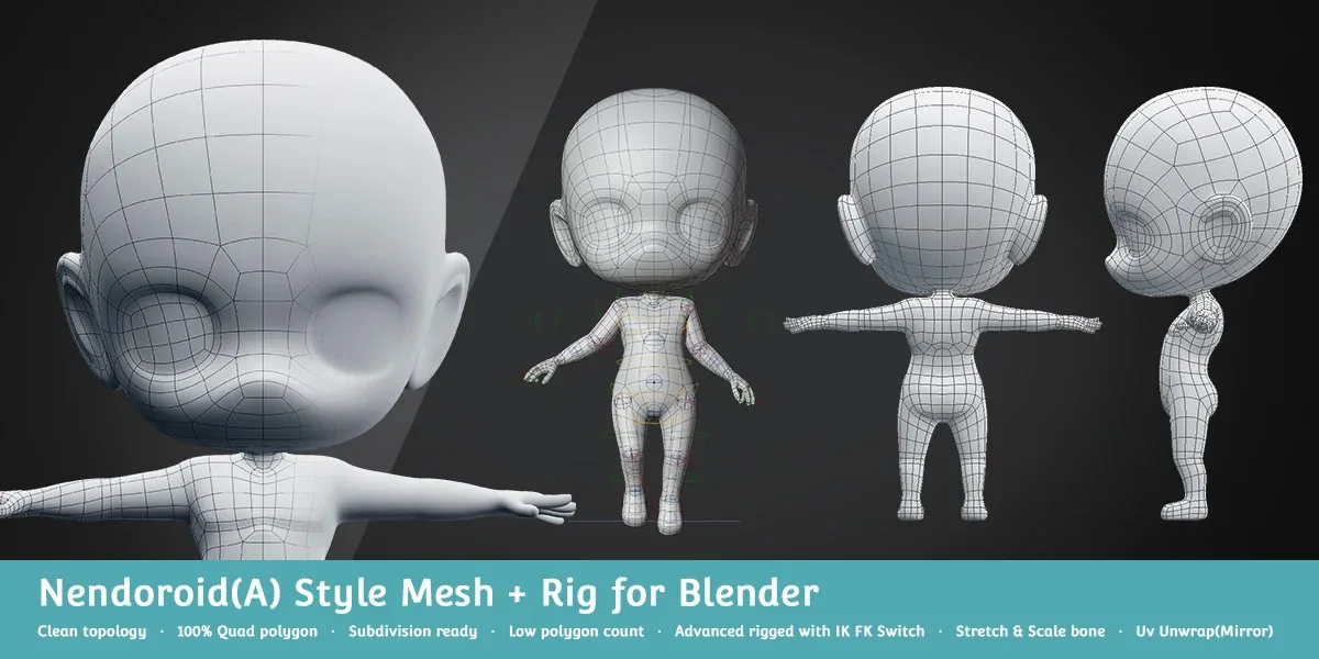 Base Meshes Character Starter Kit + Rig