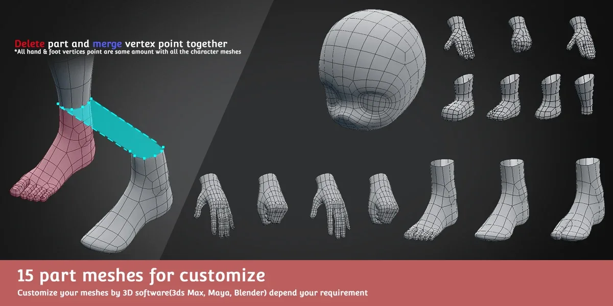 Base Meshes Character Starter Kit + Rig