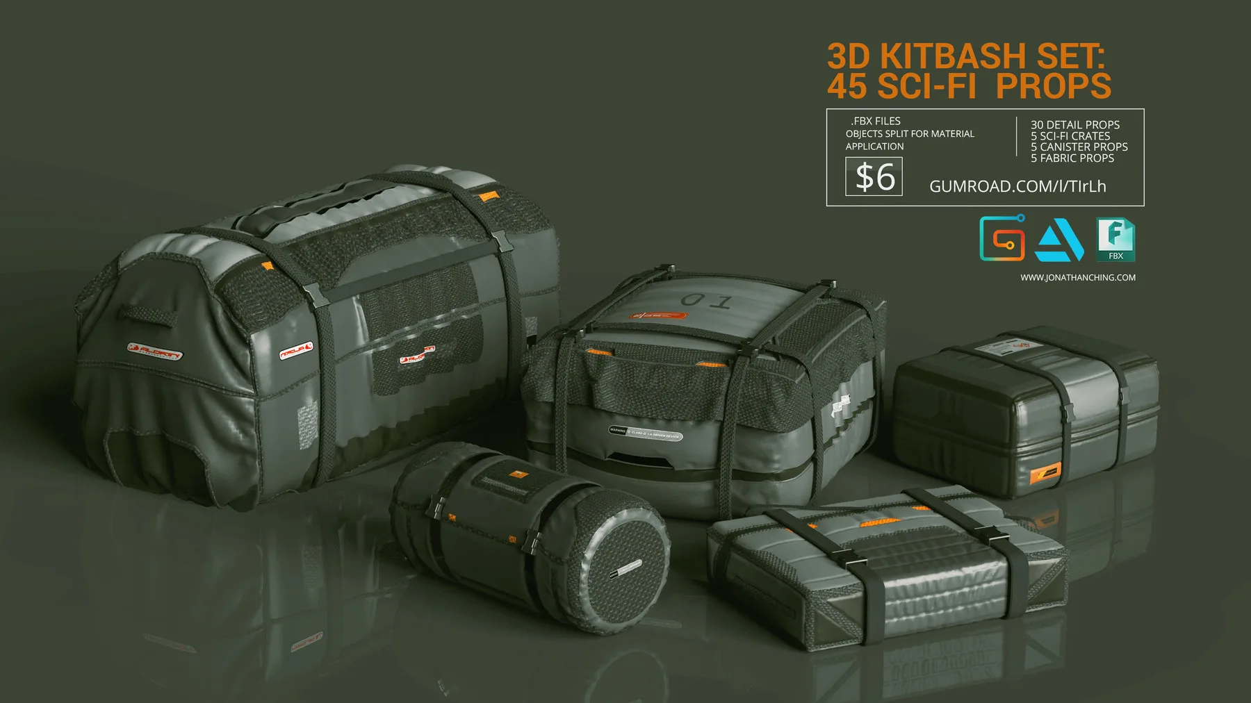 Kitbash Set Vol 1 45 Sci-Fi Props