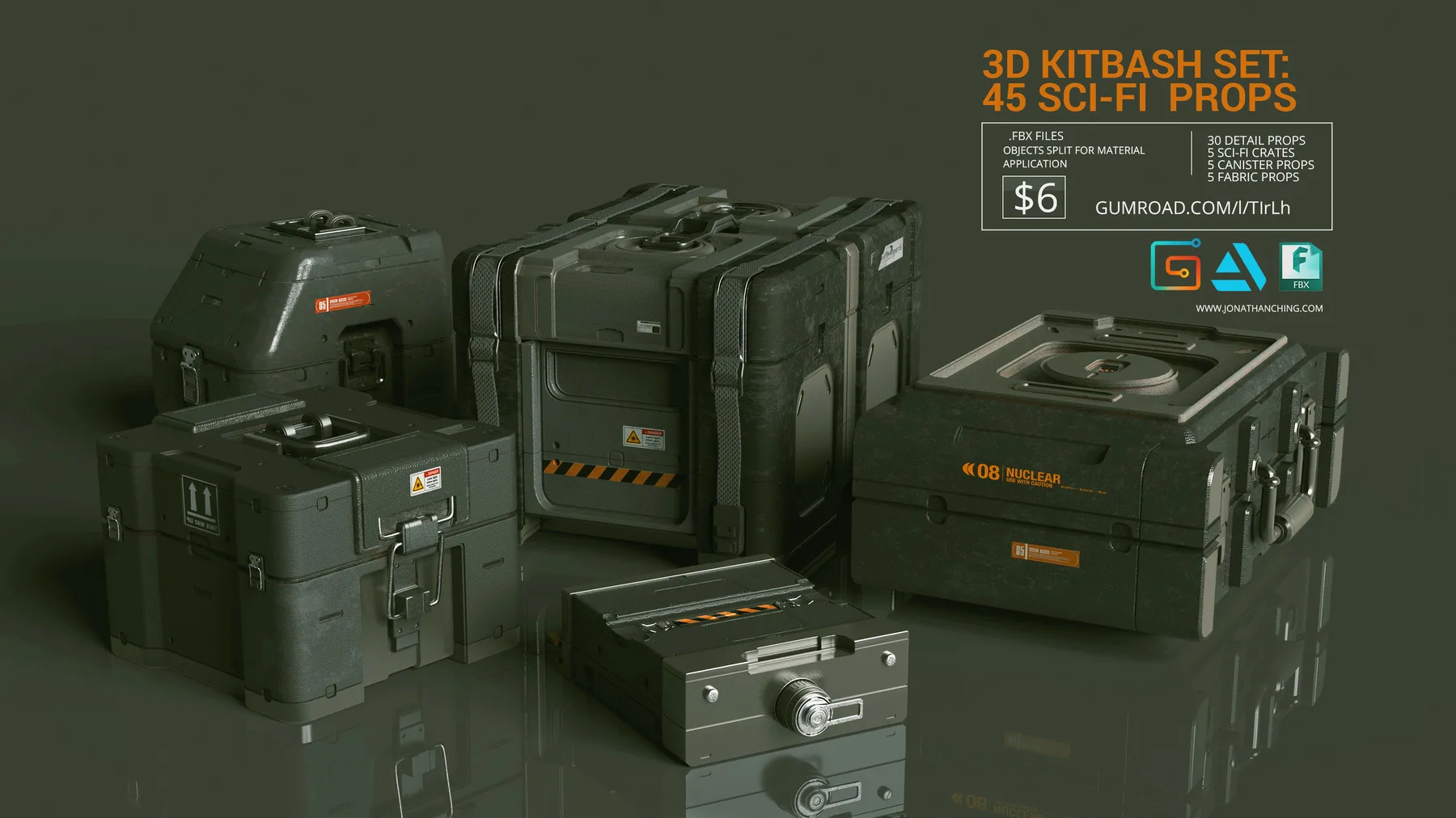 Kitbash Set Vol 1 45 Sci-Fi Props