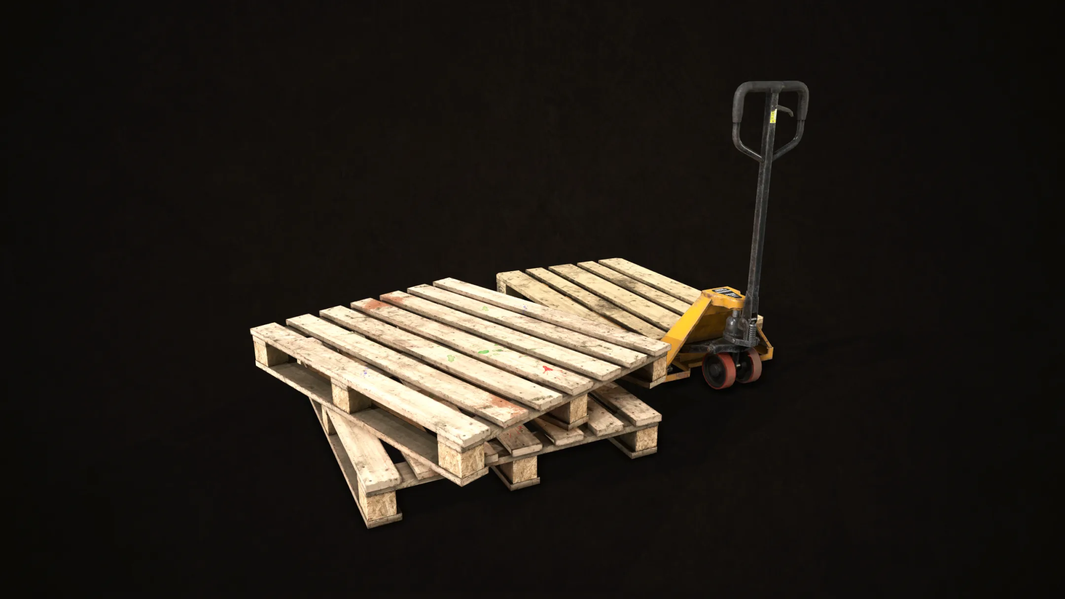 Pallet Jack with Pallets - Low Poly