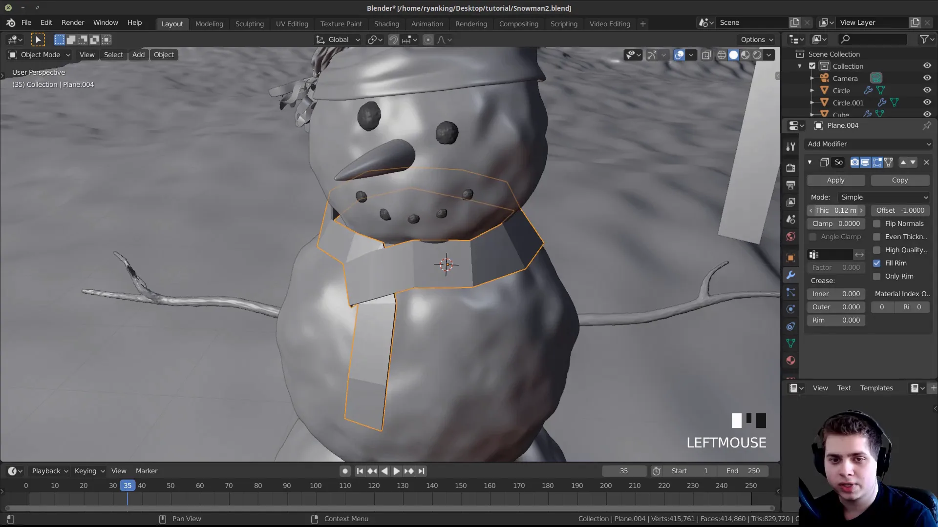 Winter Snowman Scene (Blender Tutorial)