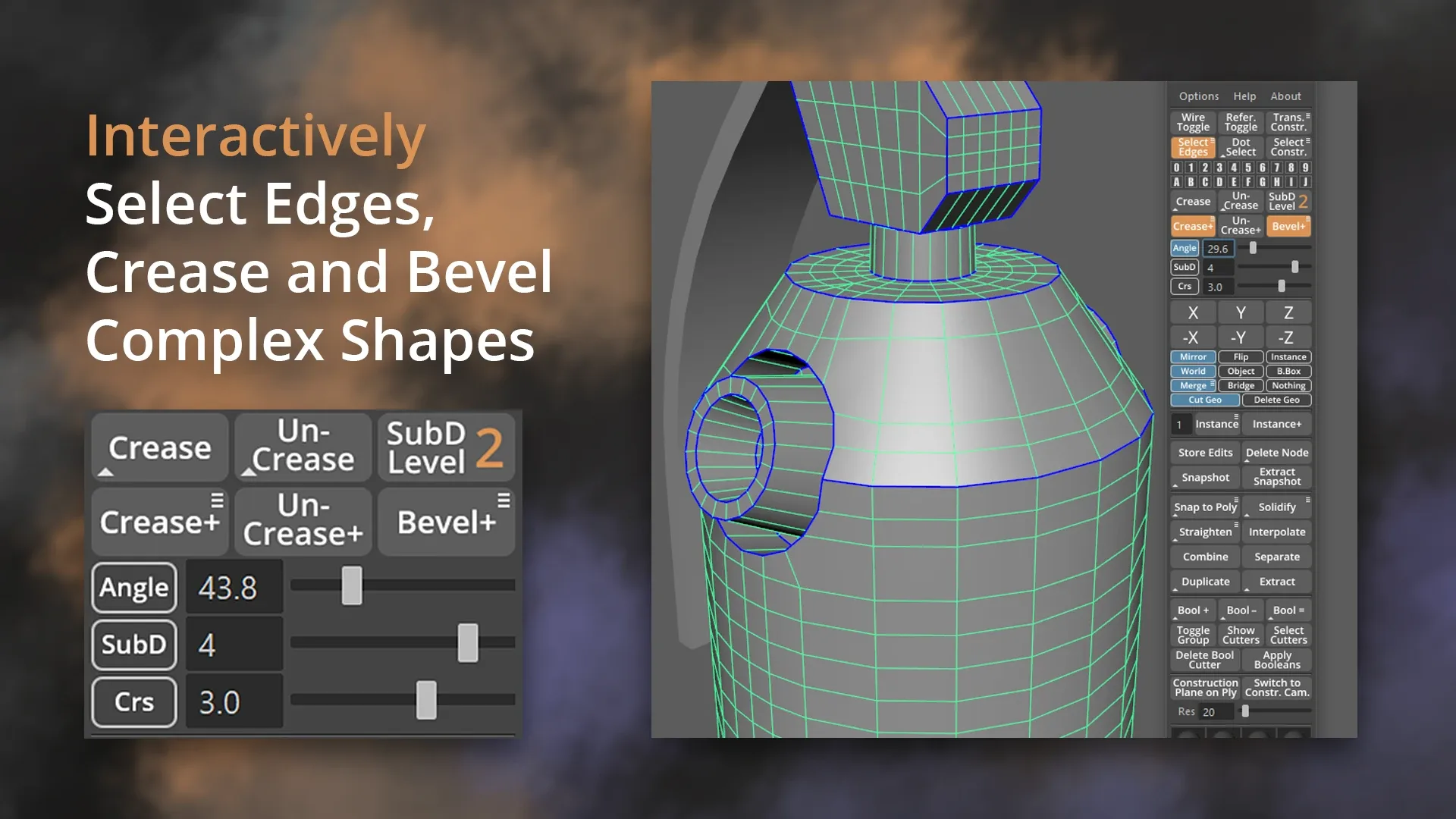 [Studio] GS TOOLBOX v1.2 - Maya Modeling Plug-in. Interactive Creasing/Beveling, Fast Instancing and more.
