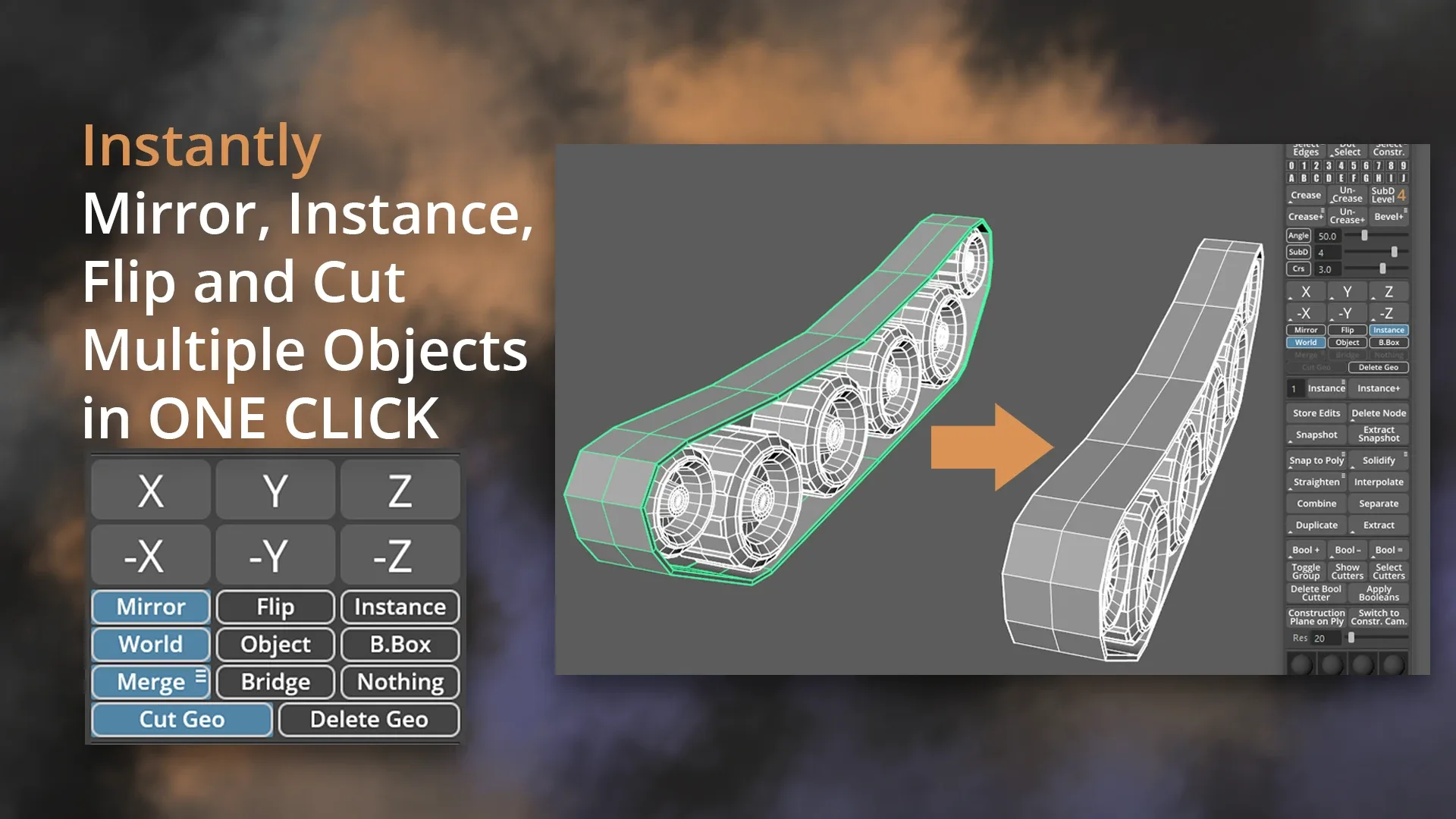 [Studio] GS TOOLBOX v1.2 - Maya Modeling Plug-in. Interactive Creasing/Beveling, Fast Instancing and more.