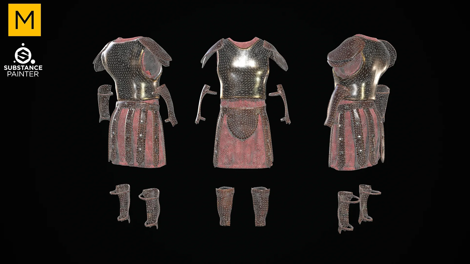 Medieval Armor. CLO 3D & Marvelous & Substance Projects. FBX & OBJ. 4K Textures.