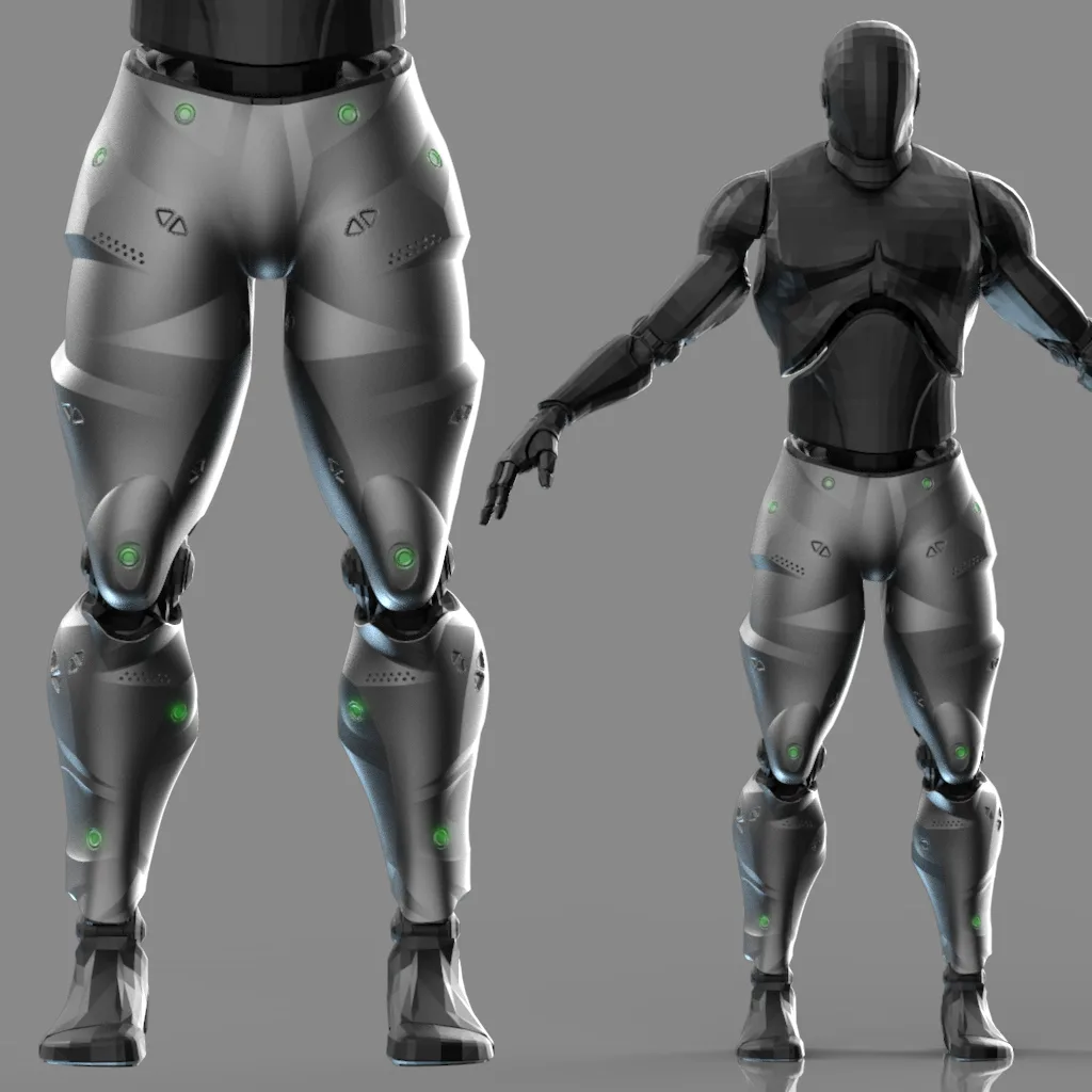 20 Scifi Legs KitBash with Uvs - Plus Low poly and High Poly