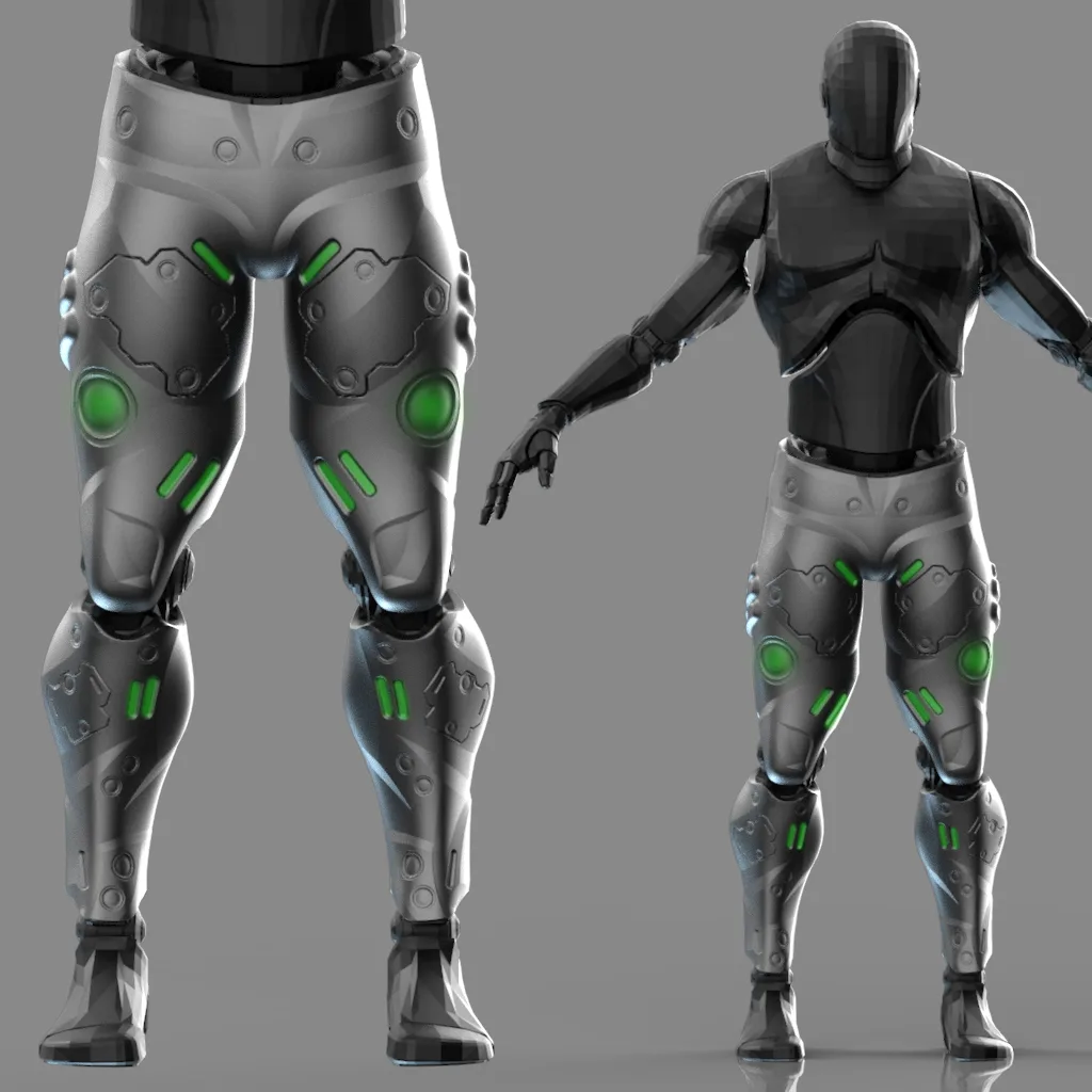 20 Scifi Legs KitBash with Uvs - Plus Low poly and High Poly