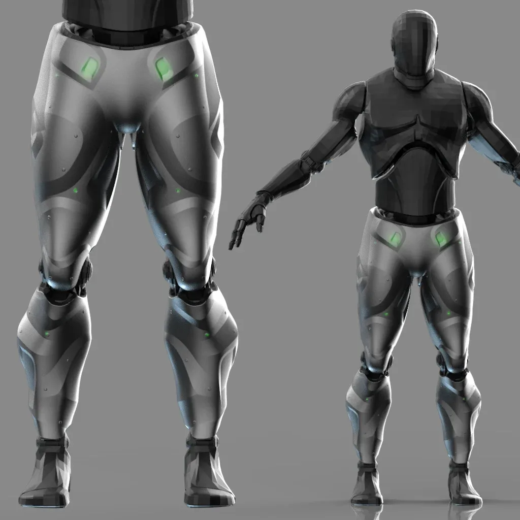 20 Scifi Legs KitBash with Uvs - Plus Low poly and High Poly