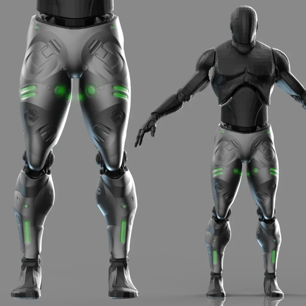 20 Scifi Legs KitBash with Uvs - Plus Low poly and High Poly