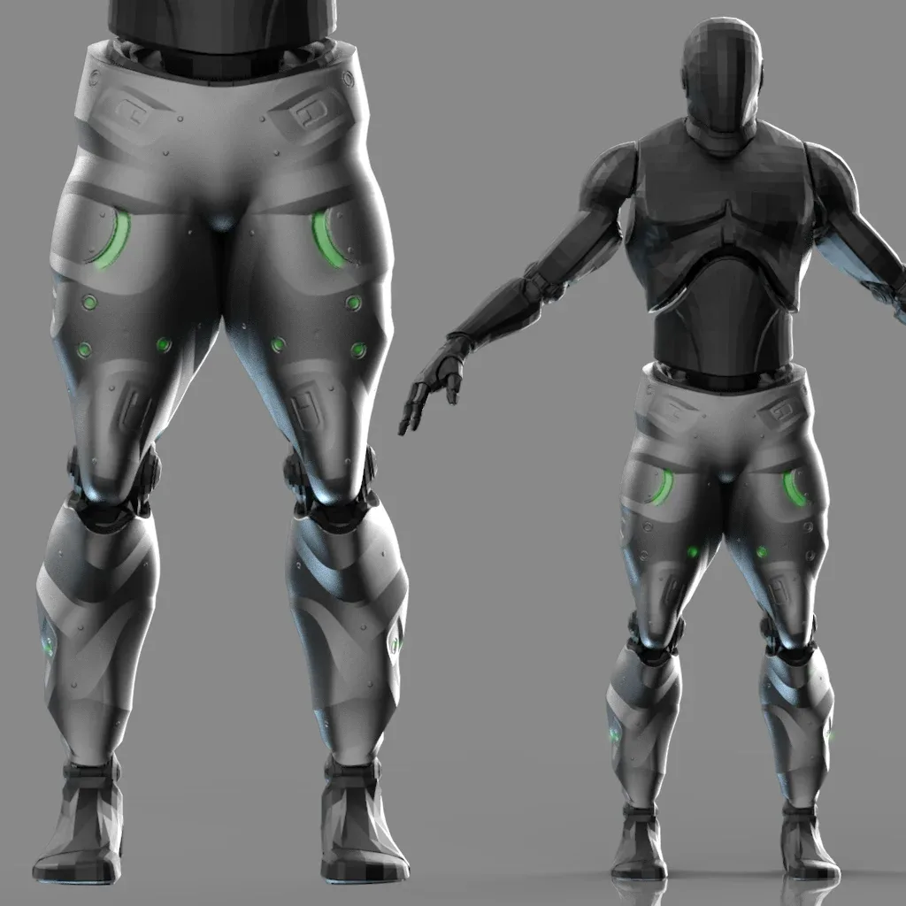 20 Scifi Legs KitBash with Uvs - Plus Low poly and High Poly