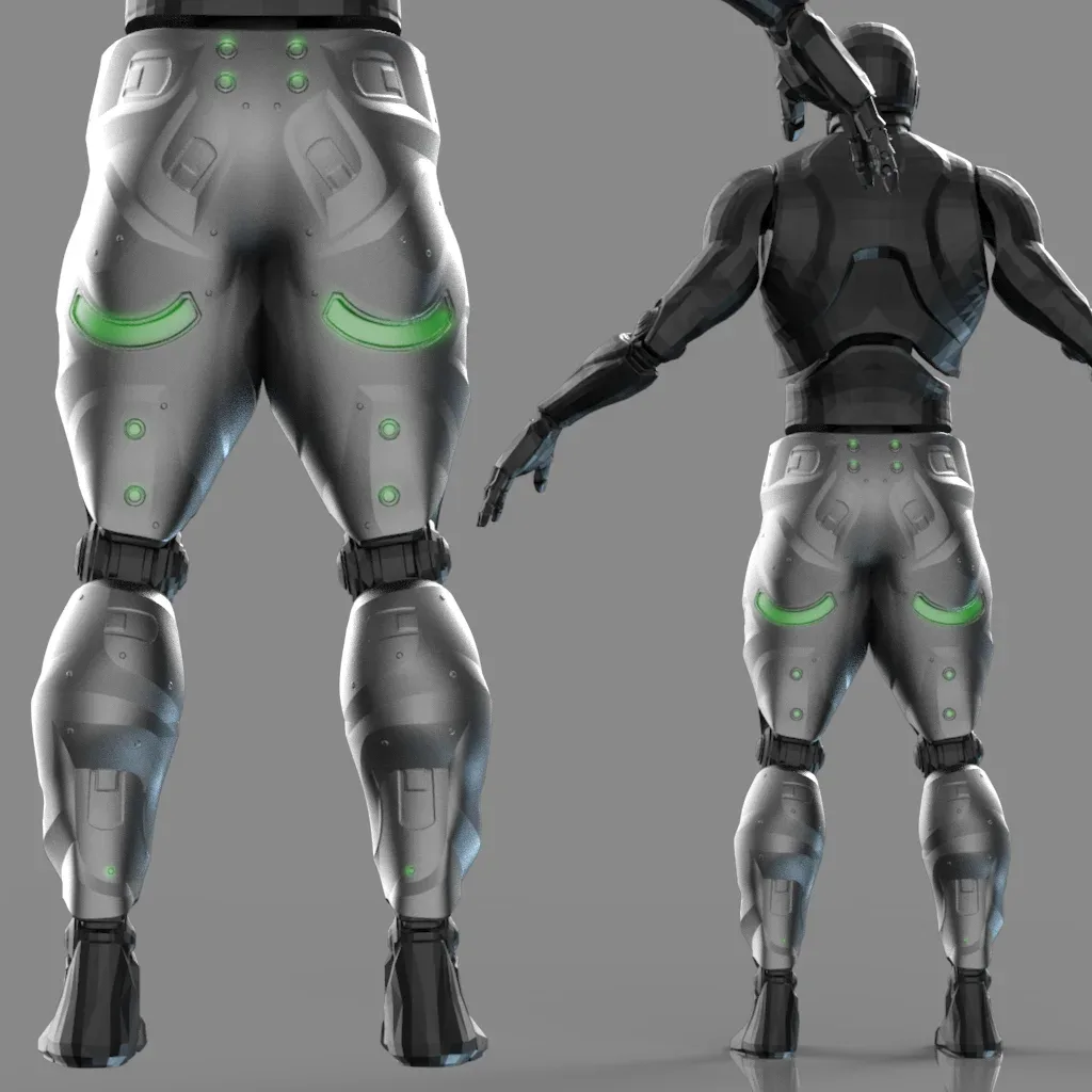 20 Scifi Legs KitBash with Uvs - Plus Low poly and High Poly