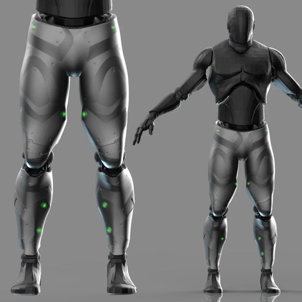 20 Scifi Legs KitBash with Uvs - Plus Low poly and High Poly