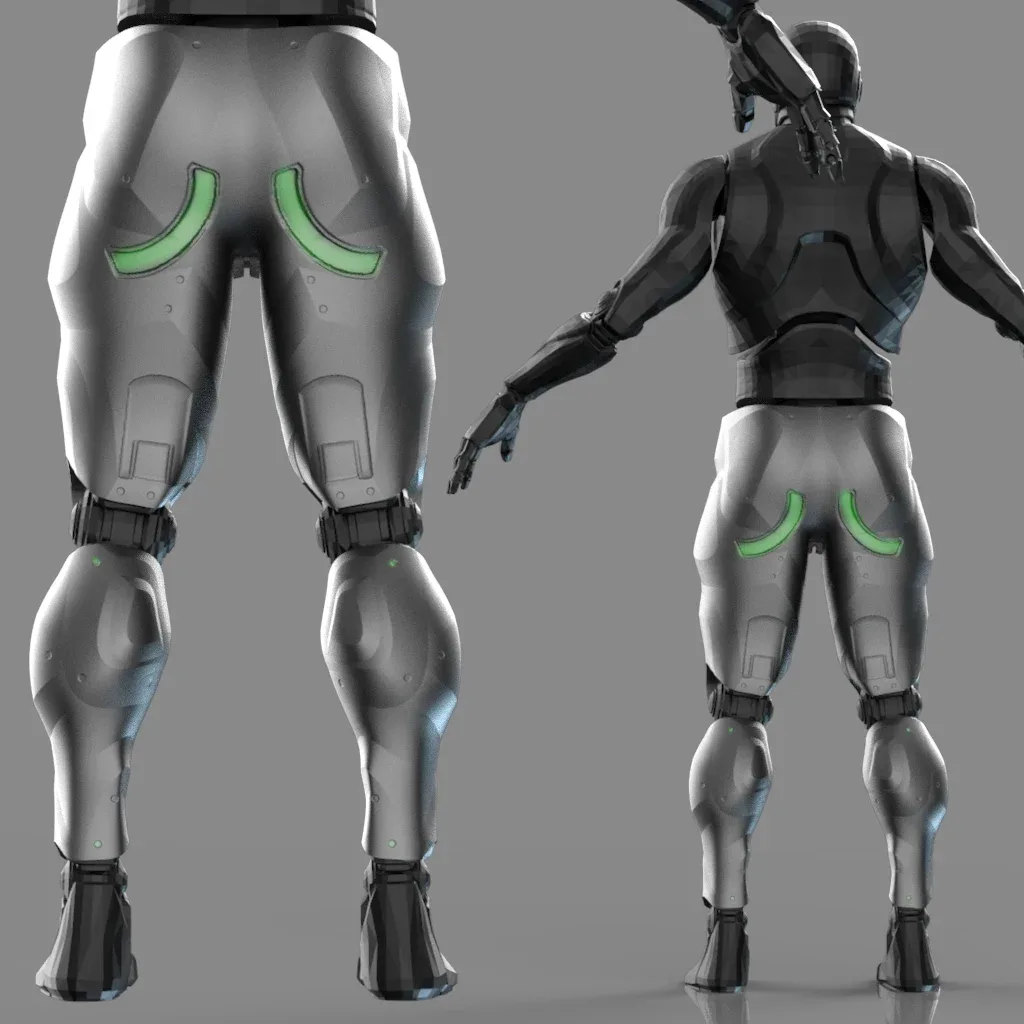 20 Scifi Legs KitBash with Uvs - Plus Low poly and High Poly