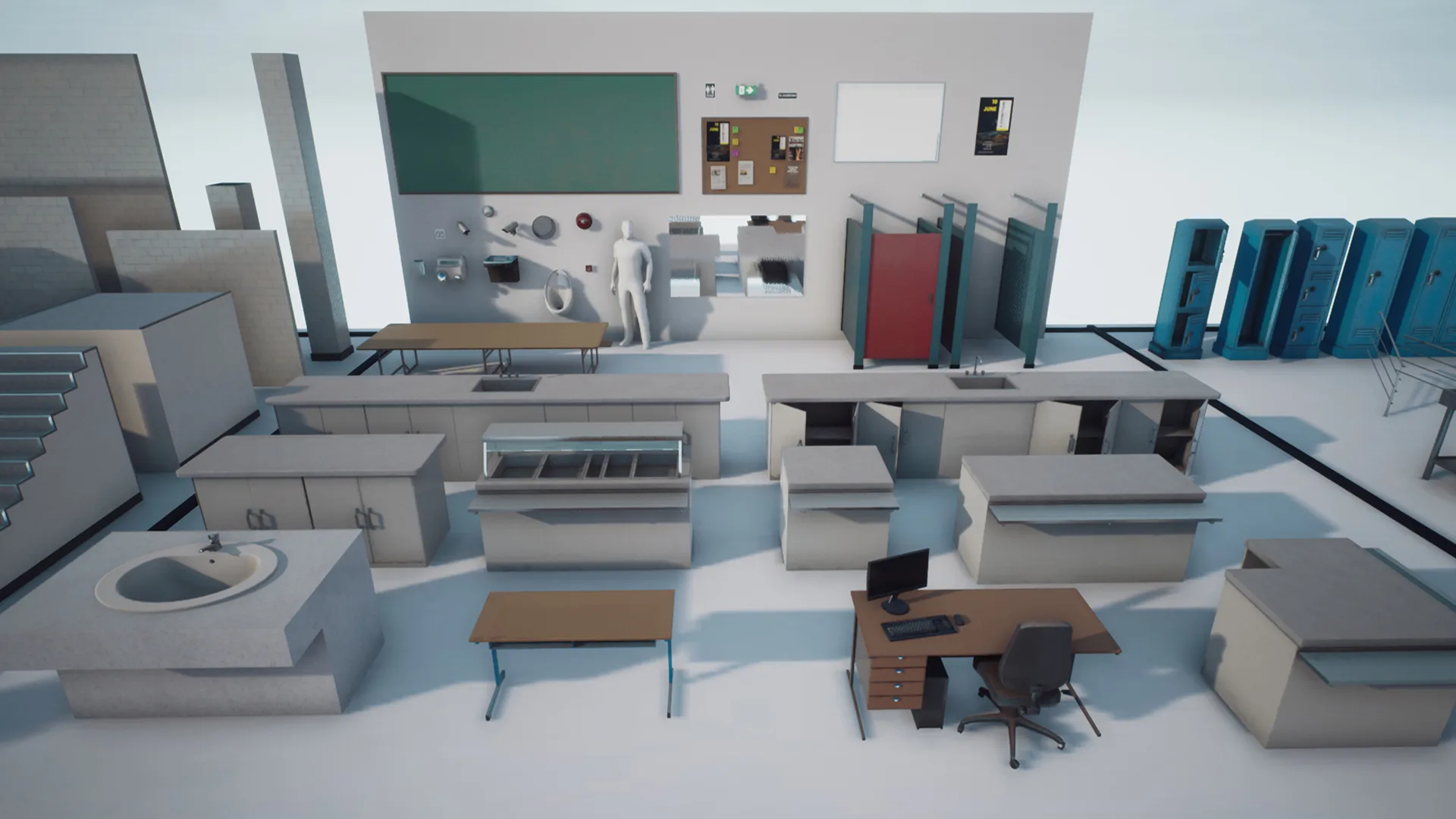 UNREAL - Clean/Horror School Environment