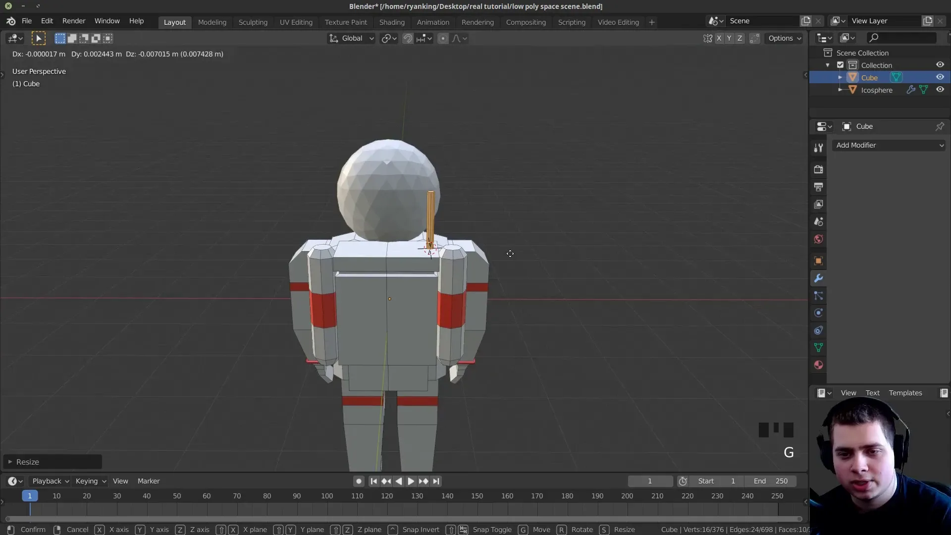 Low Poly Astronaut Animation (Blender Tutorial)