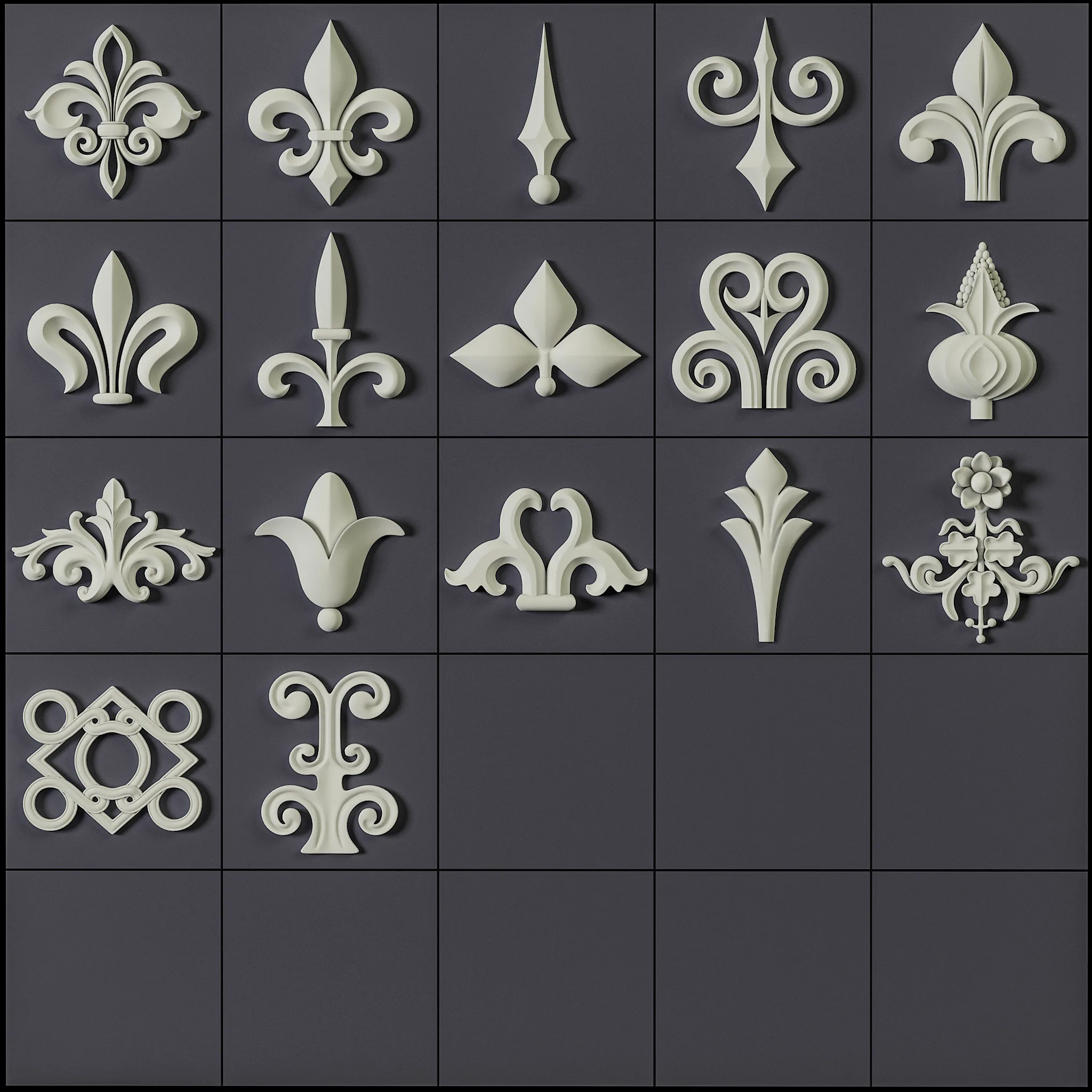 150 Ornament Brushes and Alphas Vol 01