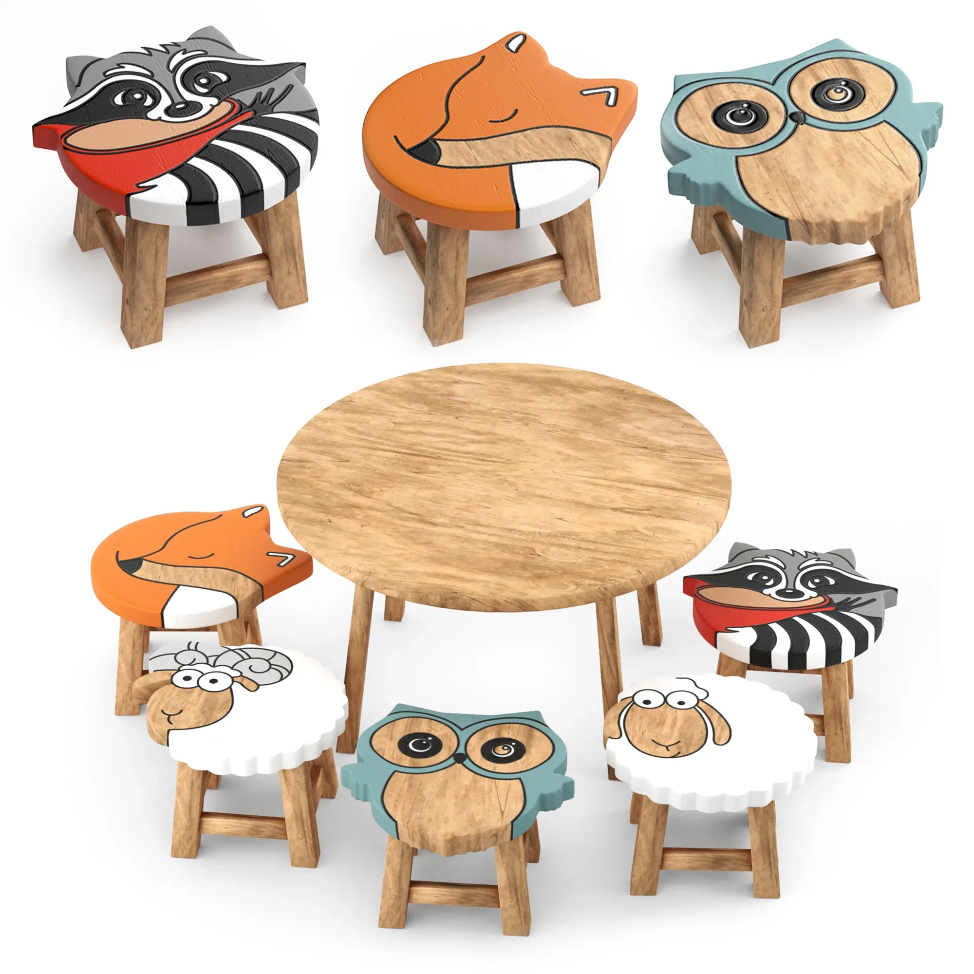 Kids Furniture 01 - Animal Chairs