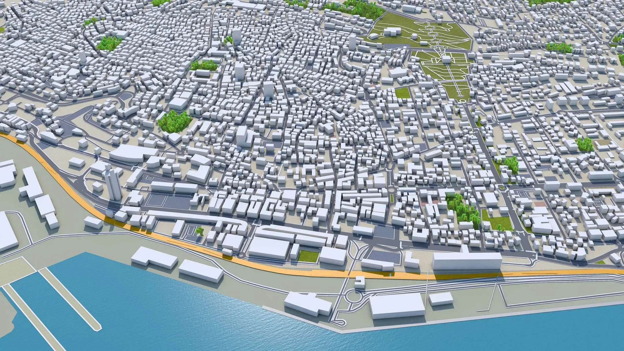 Haifa City Israel 3D Model 20KM